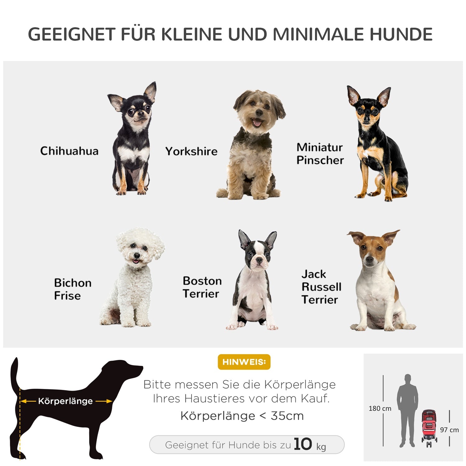 Licht inklapbare honden- en kattenbuggy – Rood