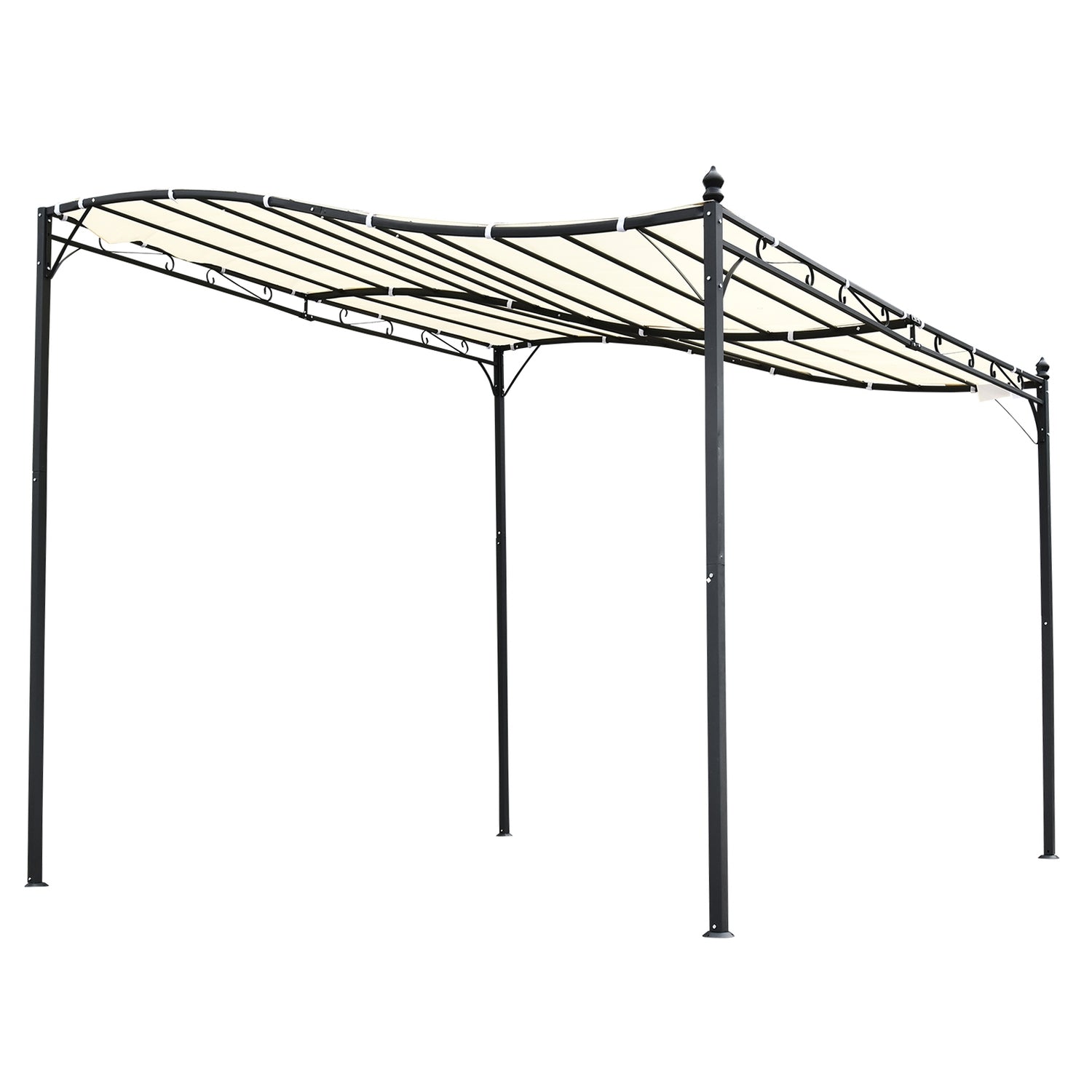 Metalen Pergola Gazebo Luifel, Crème, 297x297 Cm