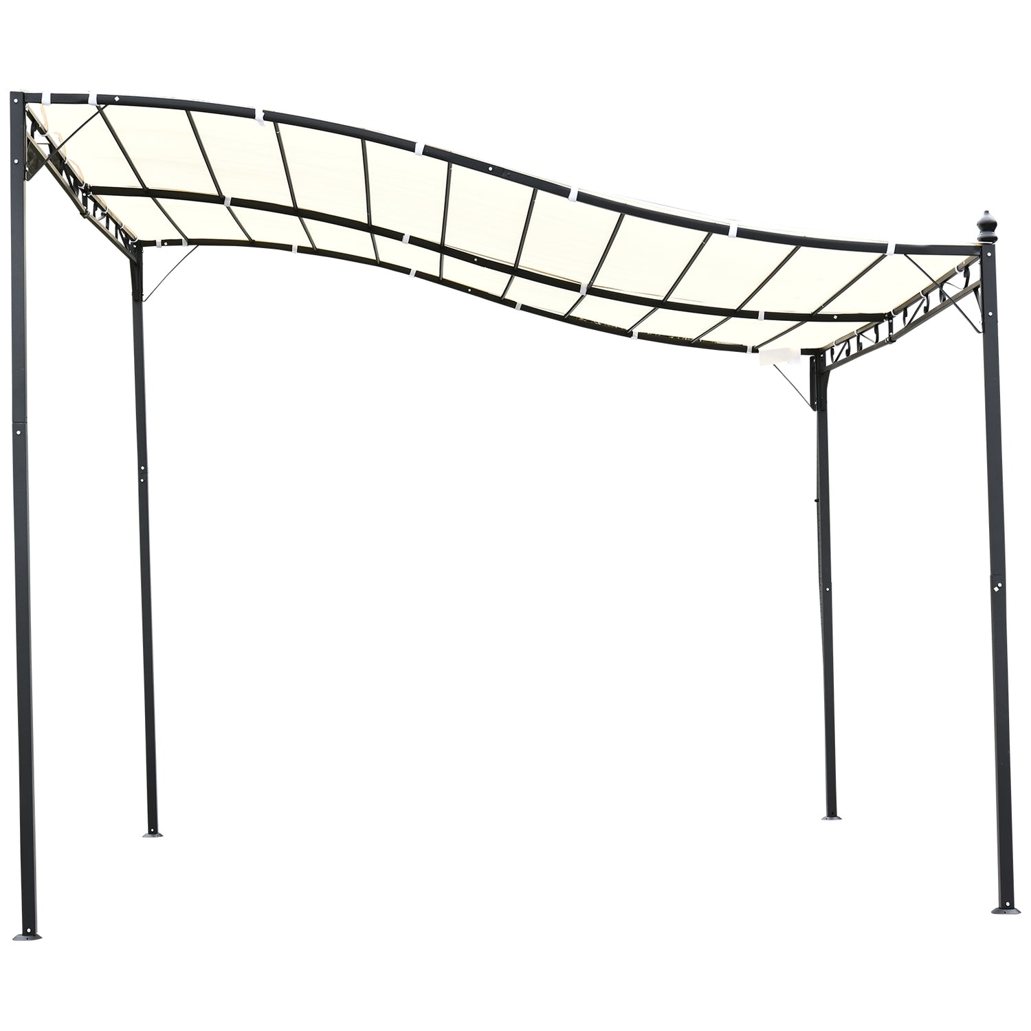 Metalen Pergola Gazebo Luifel, Crème, 297x297 Cm