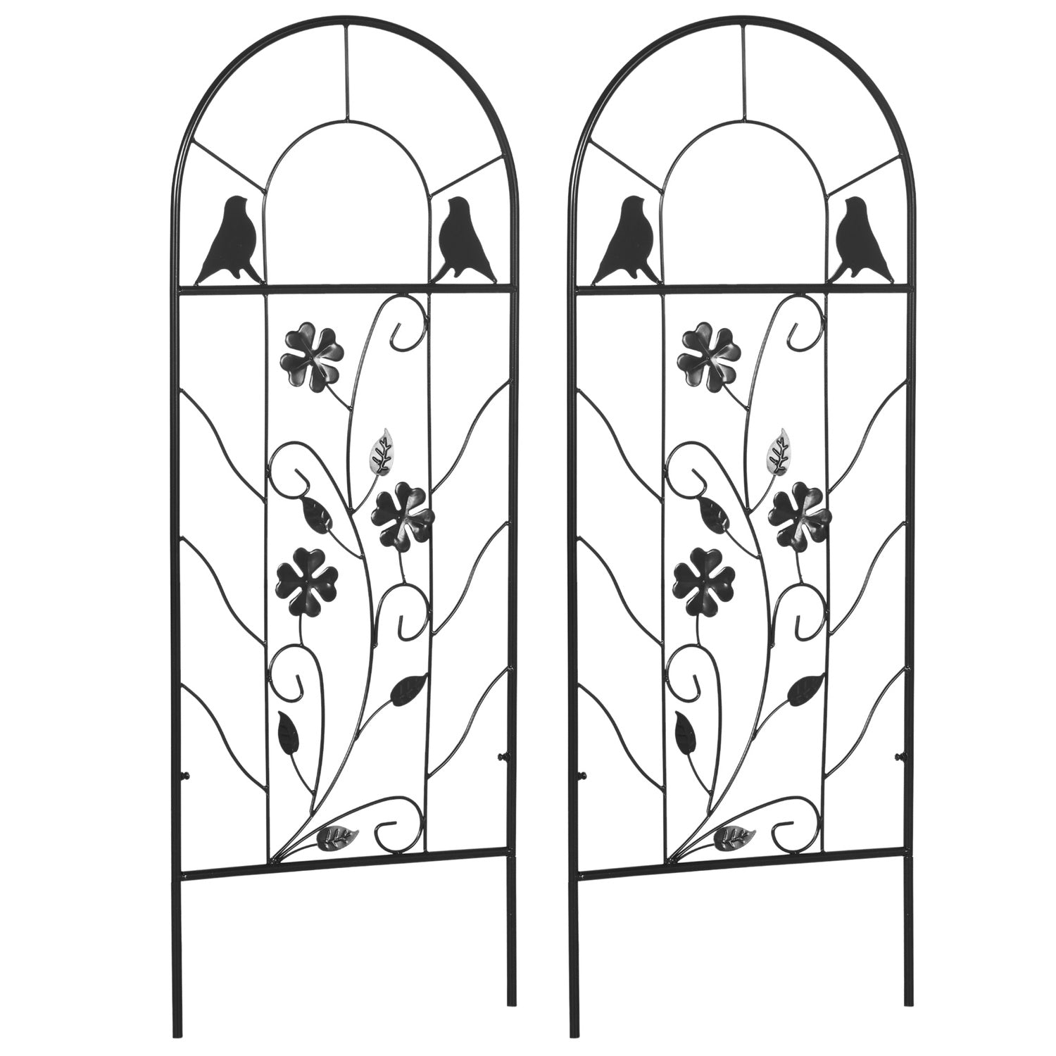 Set grigliati in metallo per rampicanti – nero, 38x98 cm