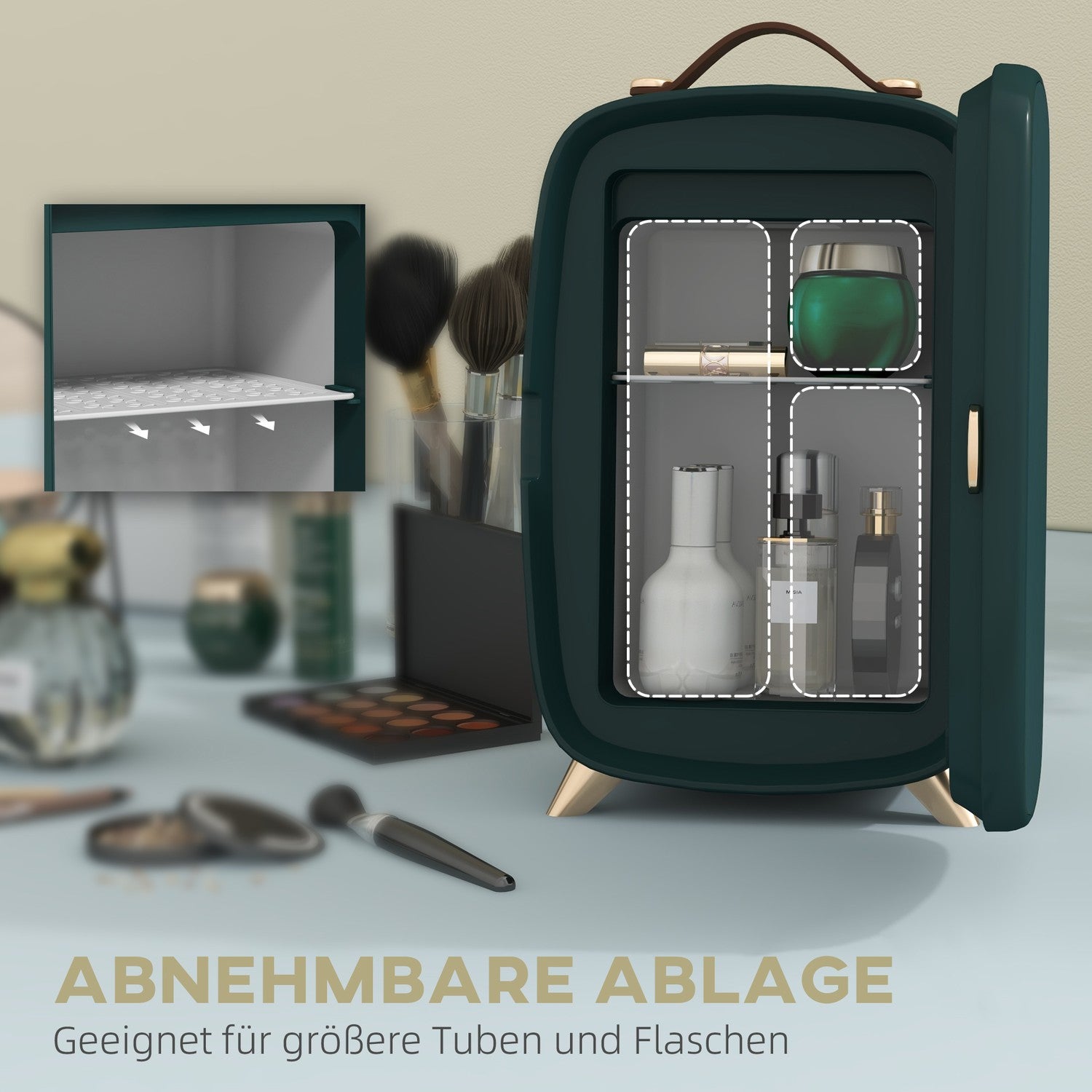 Minikoelkast 6L met plank voor cosmetica en dranken