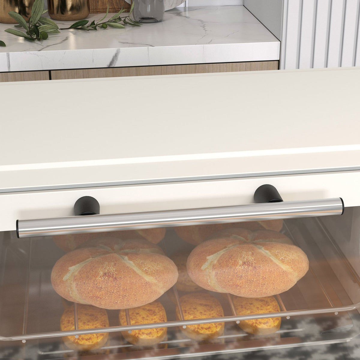 Minioven 9L – 750W, Timer, Instelbare Temperatuur, Crèmewit