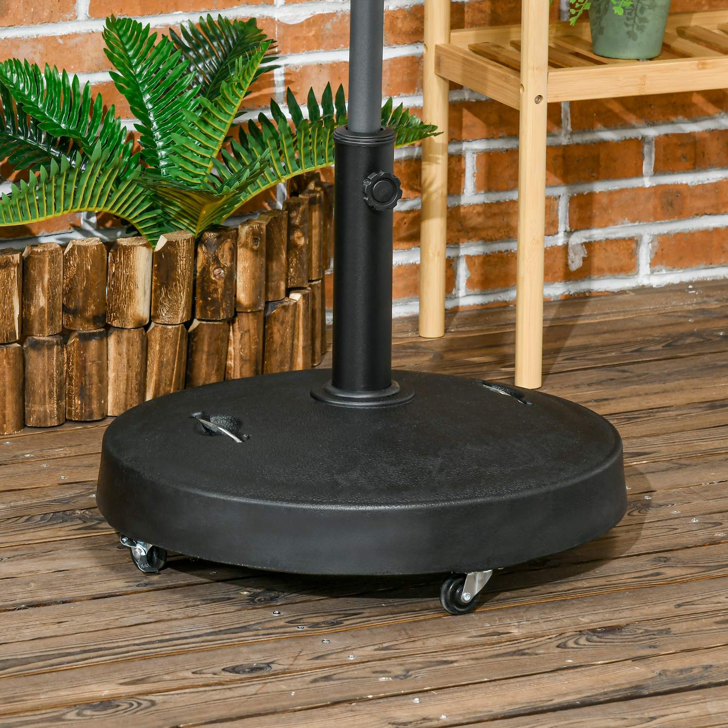 Verrijdbare paraplustandaard, 23,5 kg, zwart