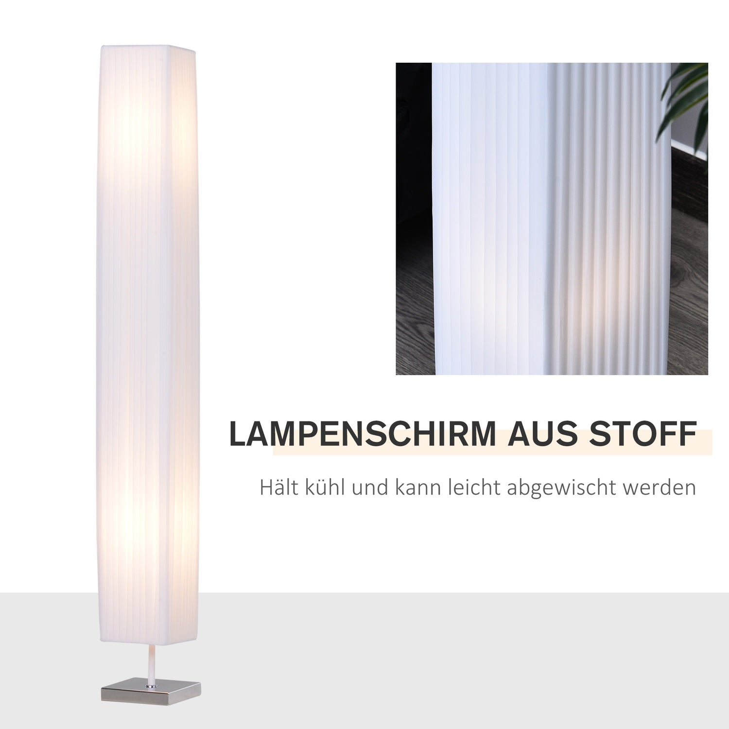 Moderne vloerlamp, wit roestvrij staal, E27 fitting
