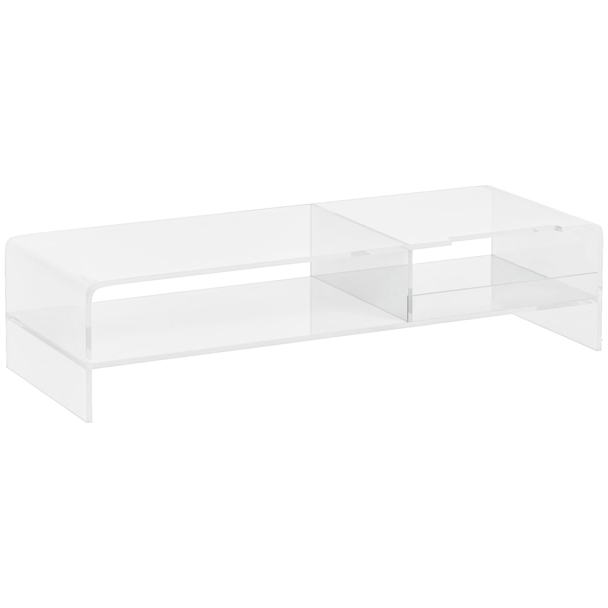 Acryl monitorstandaard met opbergruimte voor 24" scherm, pc, laptop