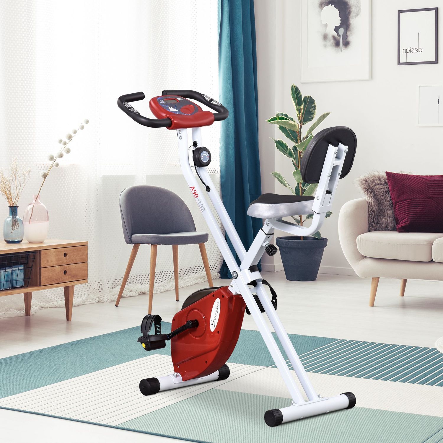Motionscykel med 8-nivåer magnetiskt motstånd, justerbar höjd