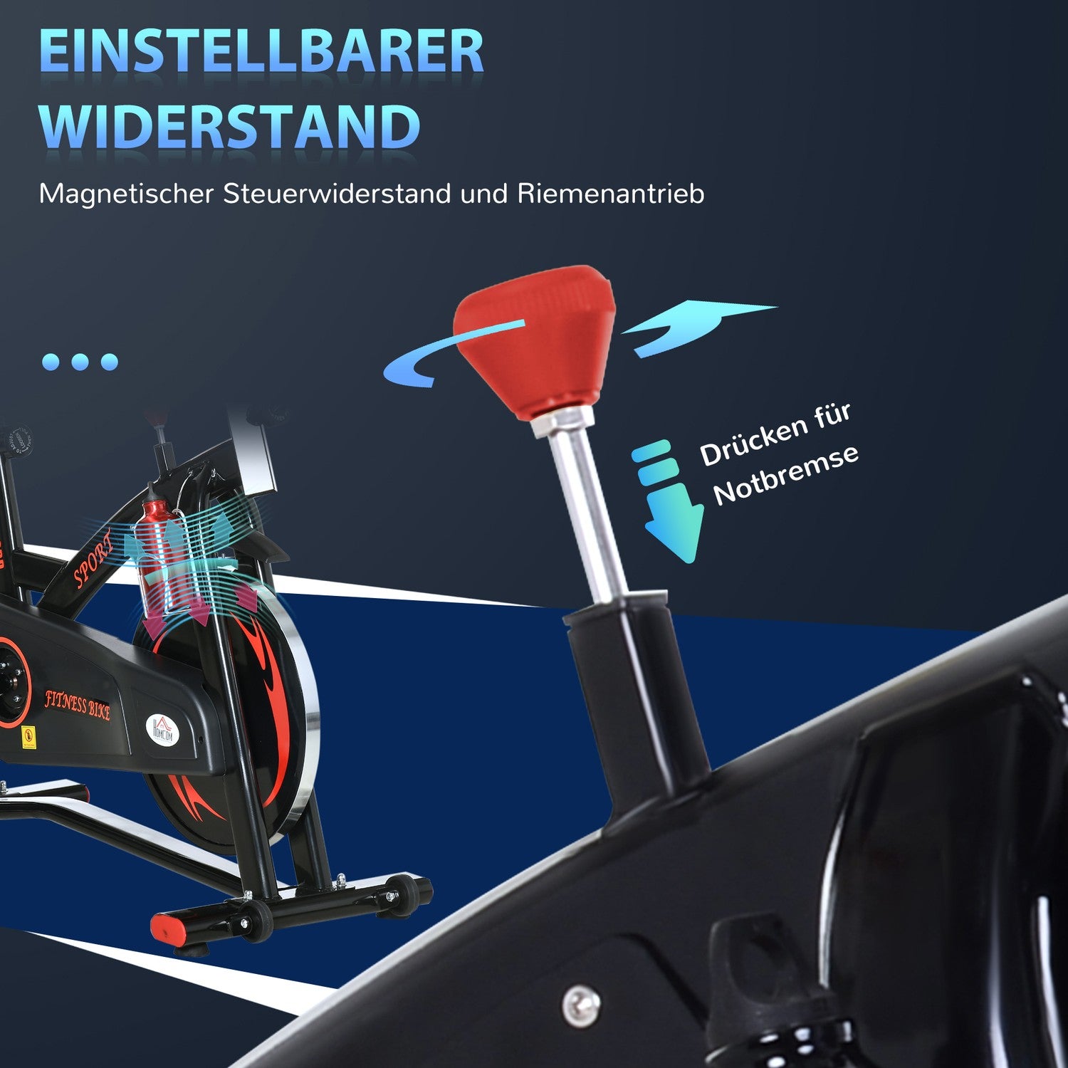 Hometrainer met vliegwiel van 10 kg en lcd-display