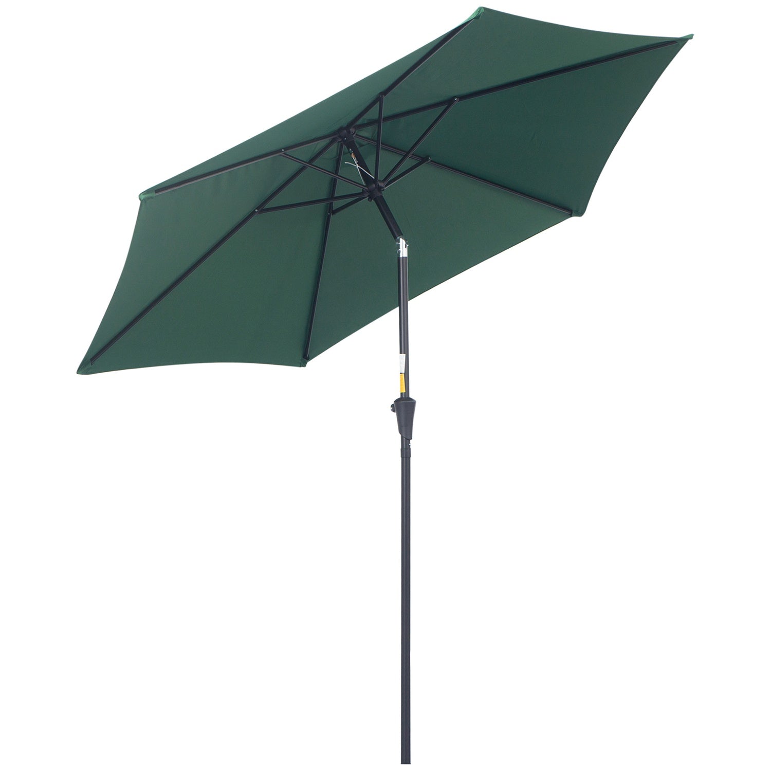 Donkergroene opvouwbare tuinparasol, aluminium, 2,7 m diameter