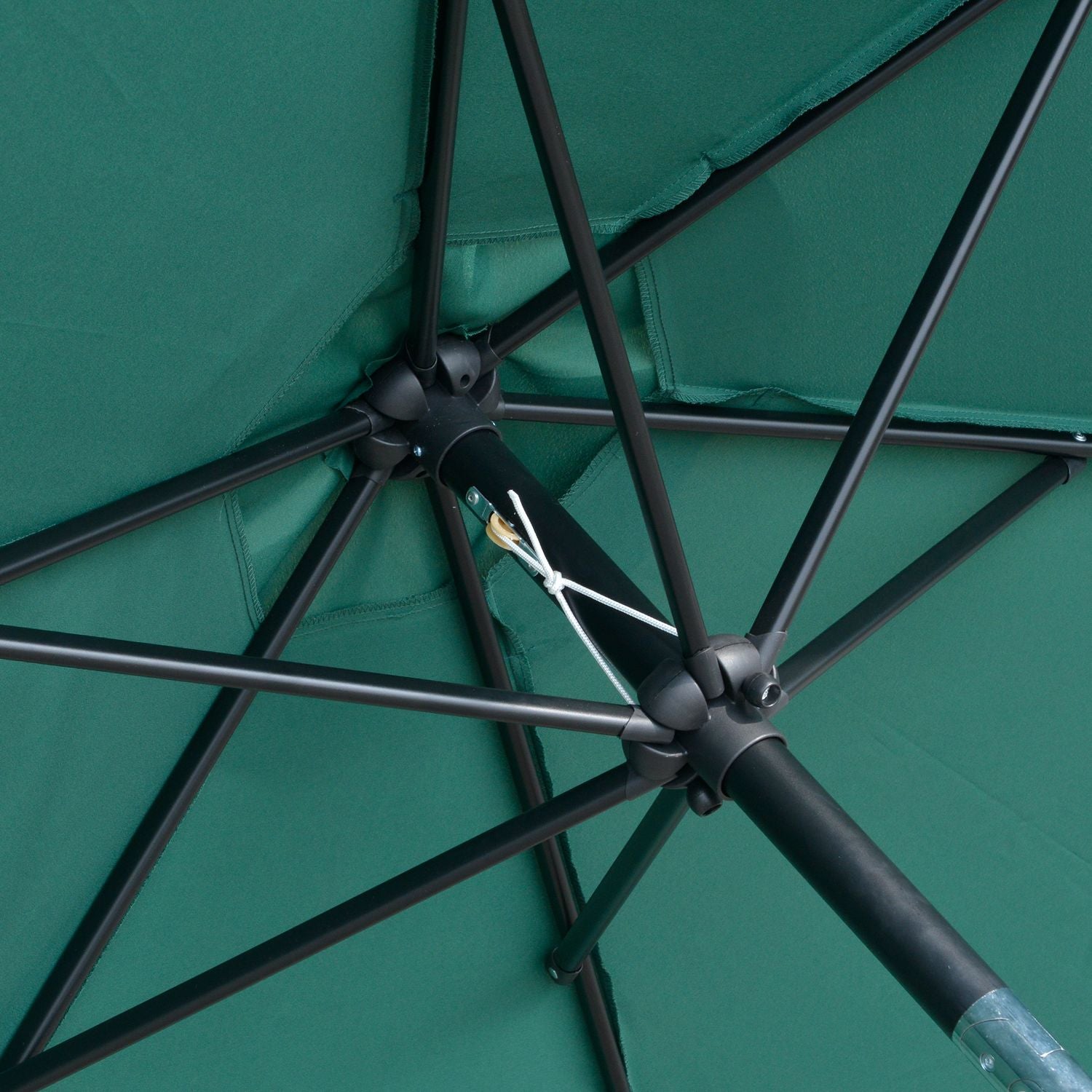 Donkergroene opvouwbare tuinparasol, aluminium, 2,7 m diameter