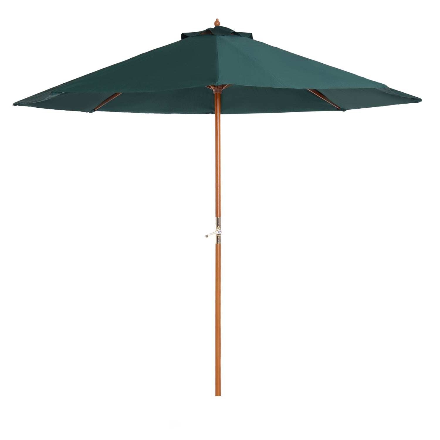 Donkergroene houten tuinpaddestoelparasol, 2,5M