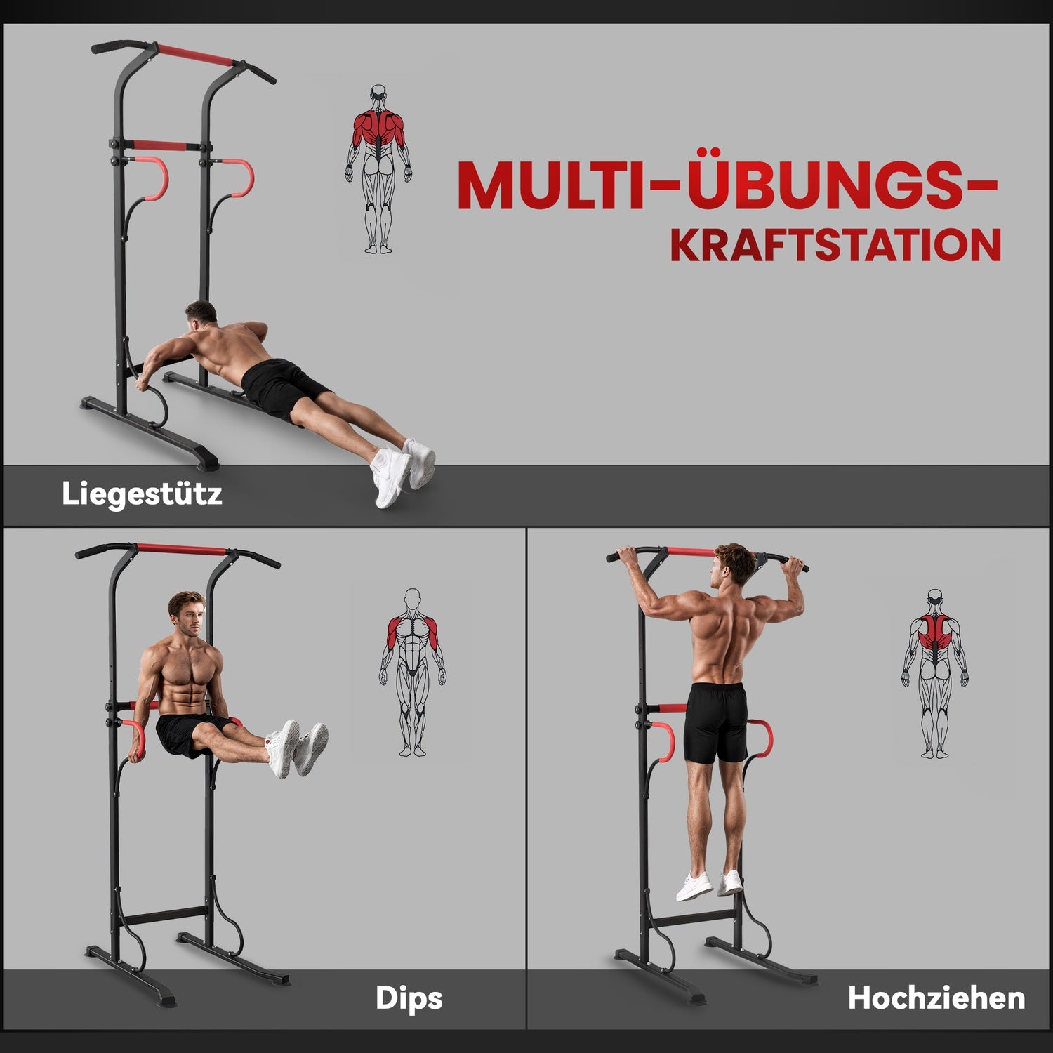 Multifunktionell doppstation, justerbar höjd, 120 kg kapacitet