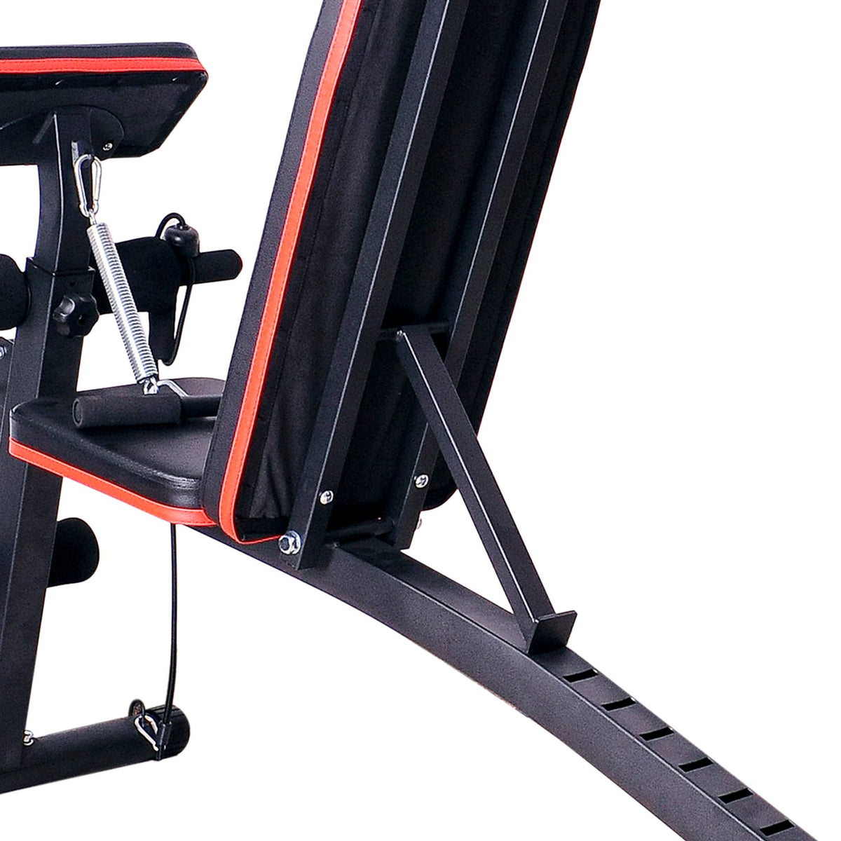 Multifunctionele halterbank homegym met veerversterker trainingsbank gewicht tot 120 kg zwart 54 x 160 x 106 cm