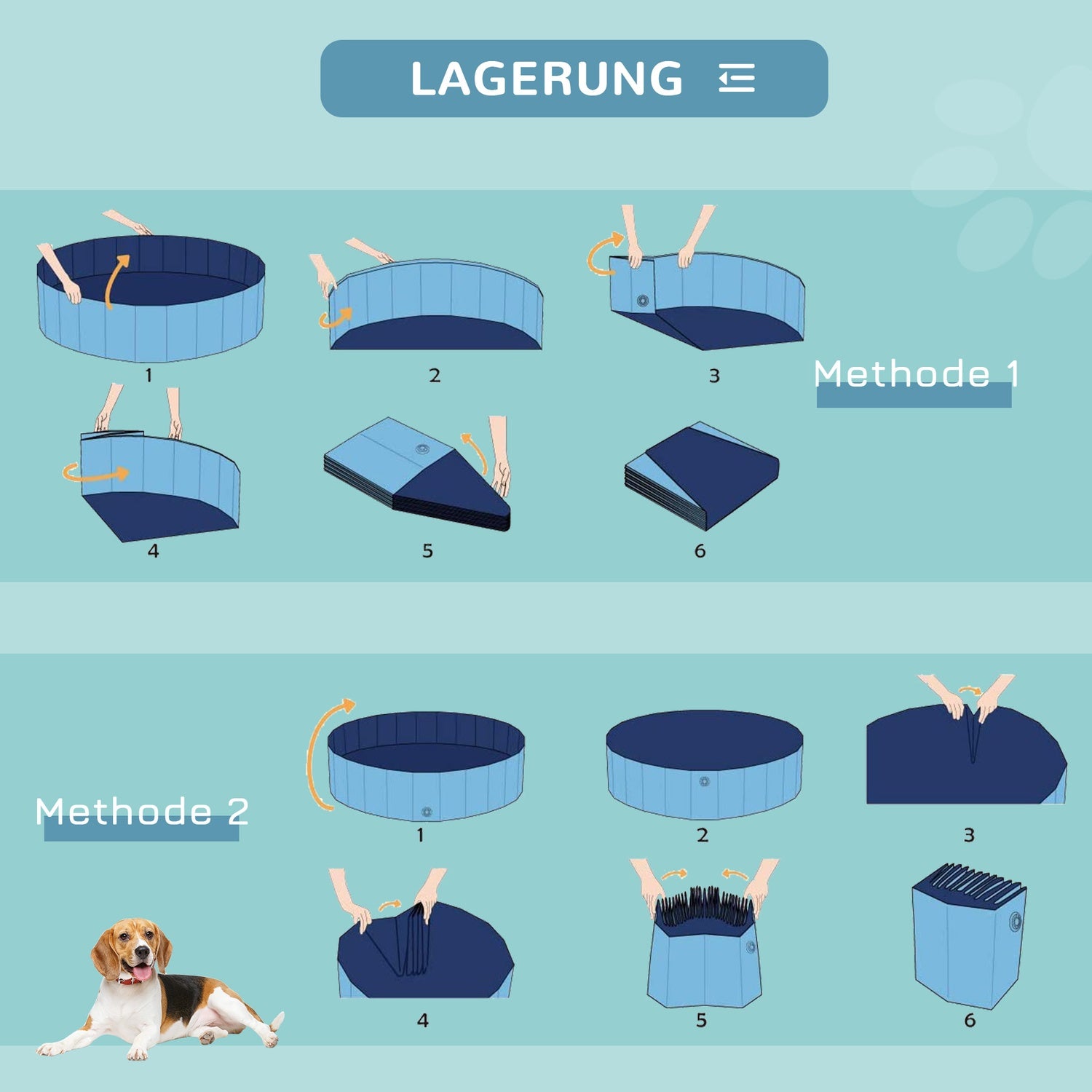 Hondenzwembad - duurzaam PVC en hout, 80 cm blauw