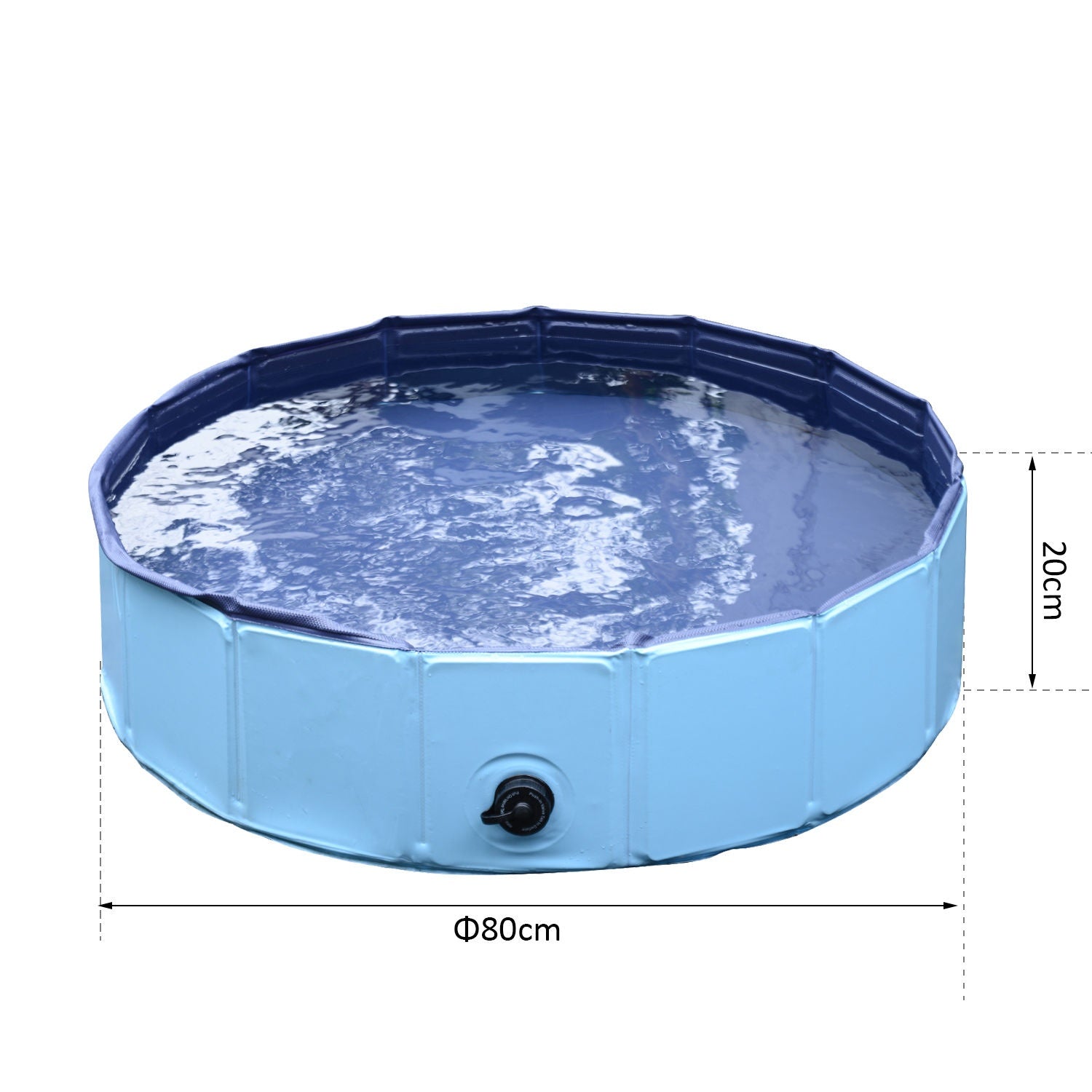 Hondenzwembad - duurzaam PVC en hout, 80 cm blauw