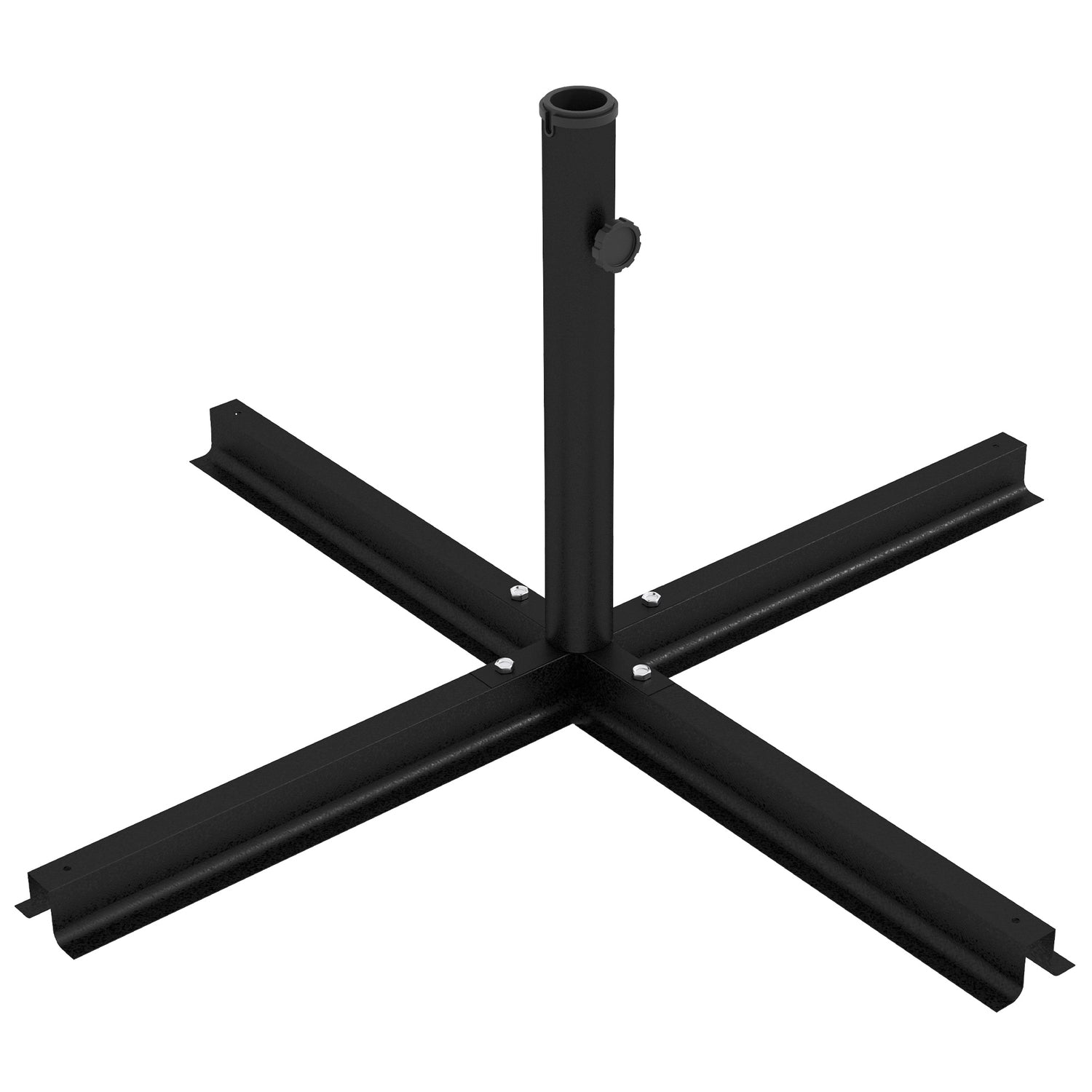 Parasolvoet, Zwart - 4 kg, Geschikt voor palen van Ø38-48 mm