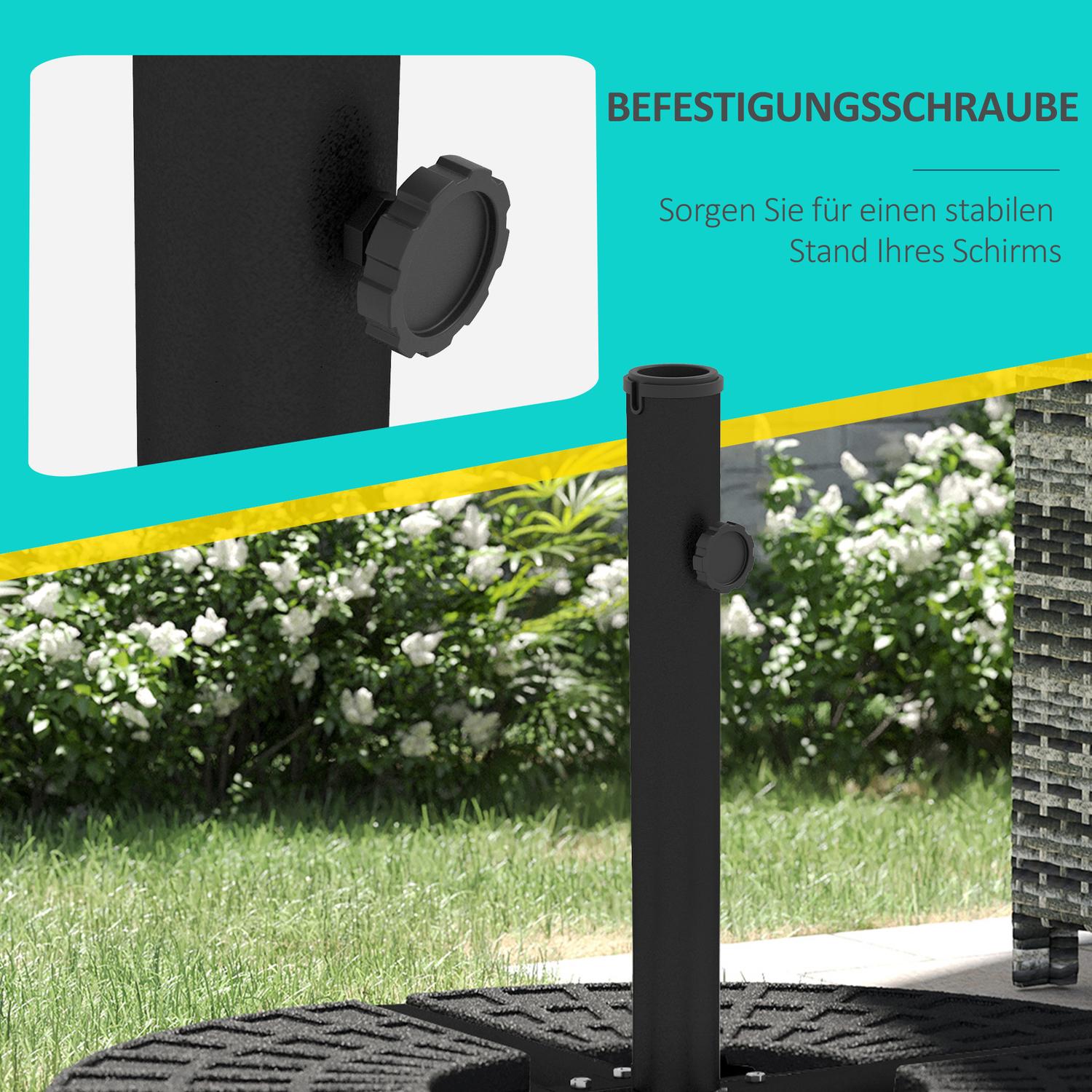 Parasolvoet, Zwart - 4 kg, Geschikt voor palen van Ø38-48 mm
