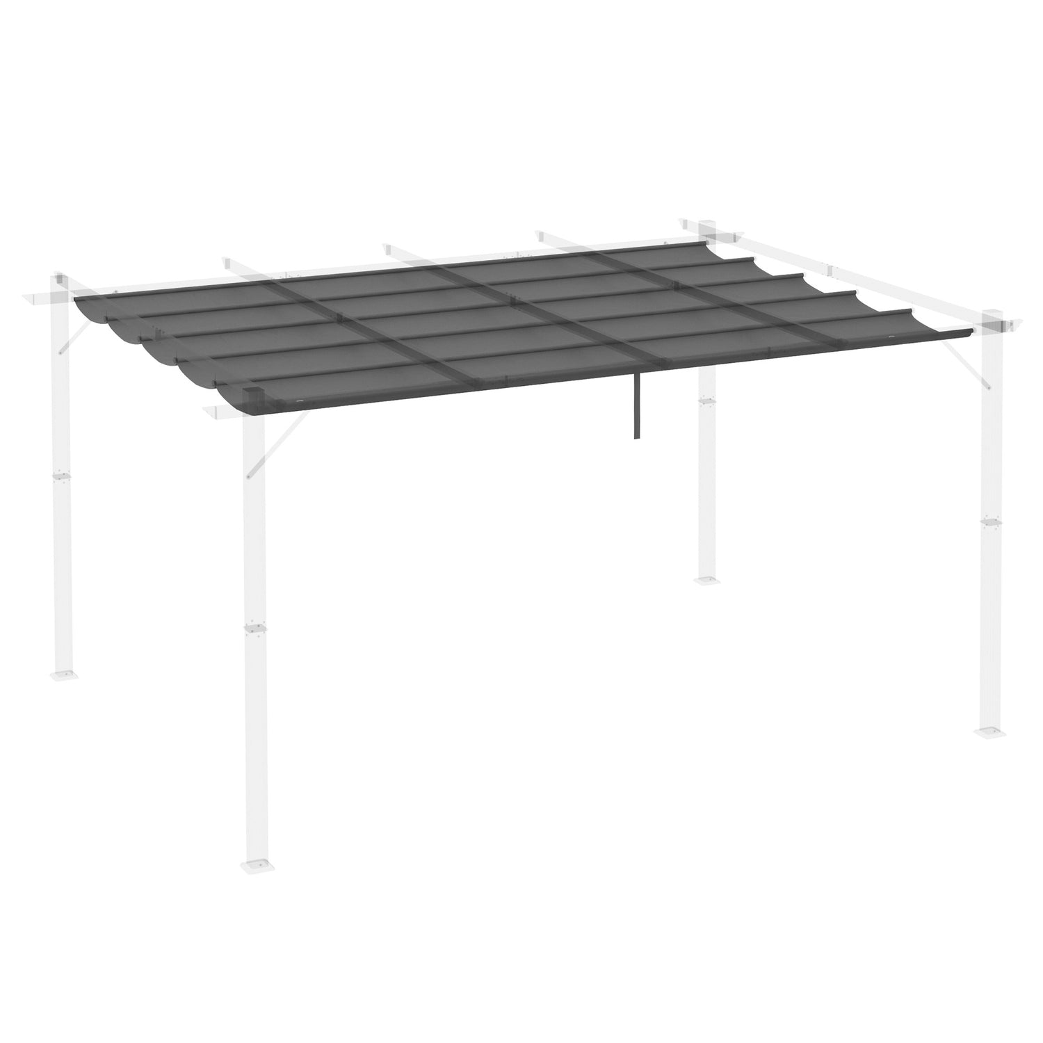 Pergola vervangend dak 3,5x2,5m, donkergrijs, met drainage