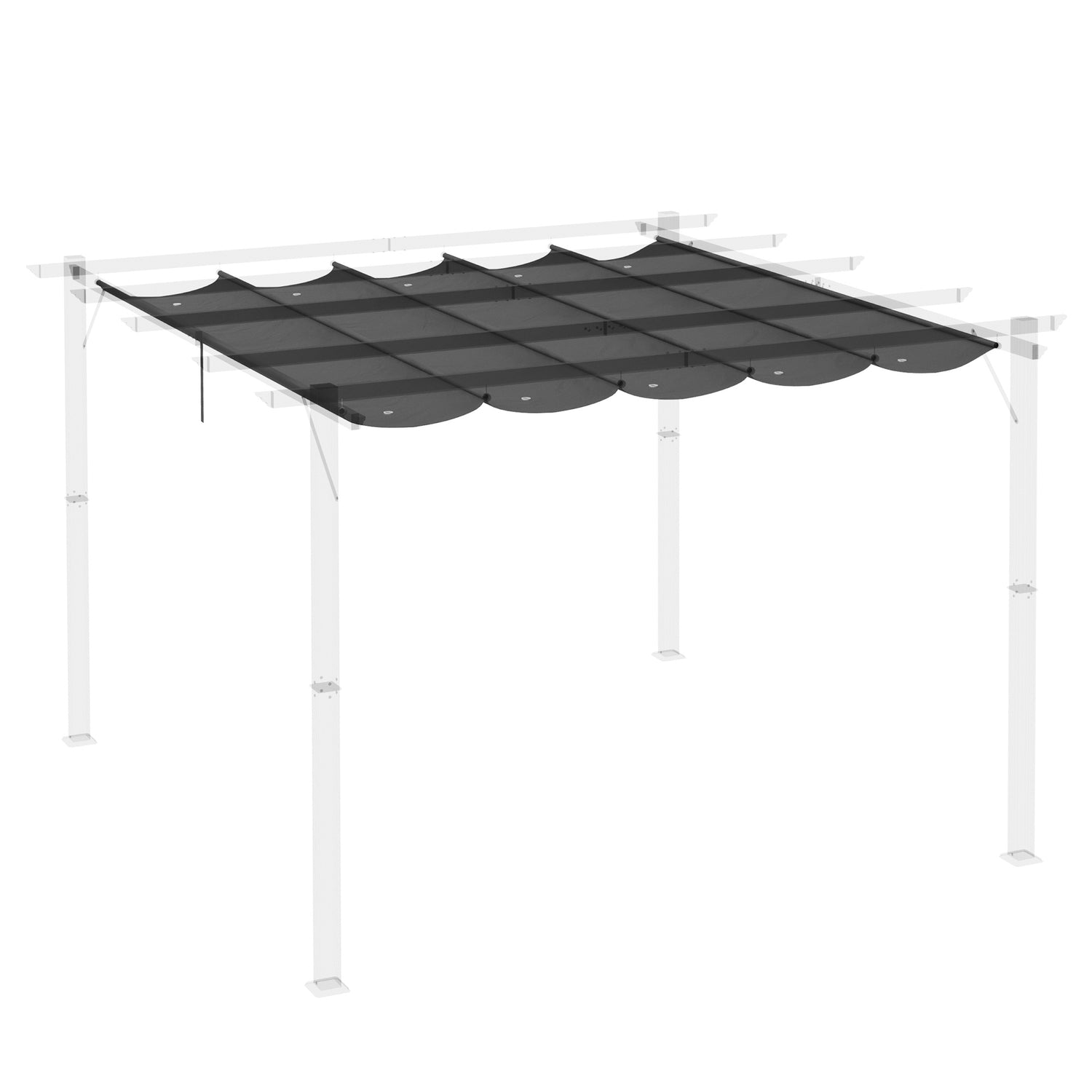 Toit de rechange pour pergola 2,5x2,55m, gris foncé, imperméable
