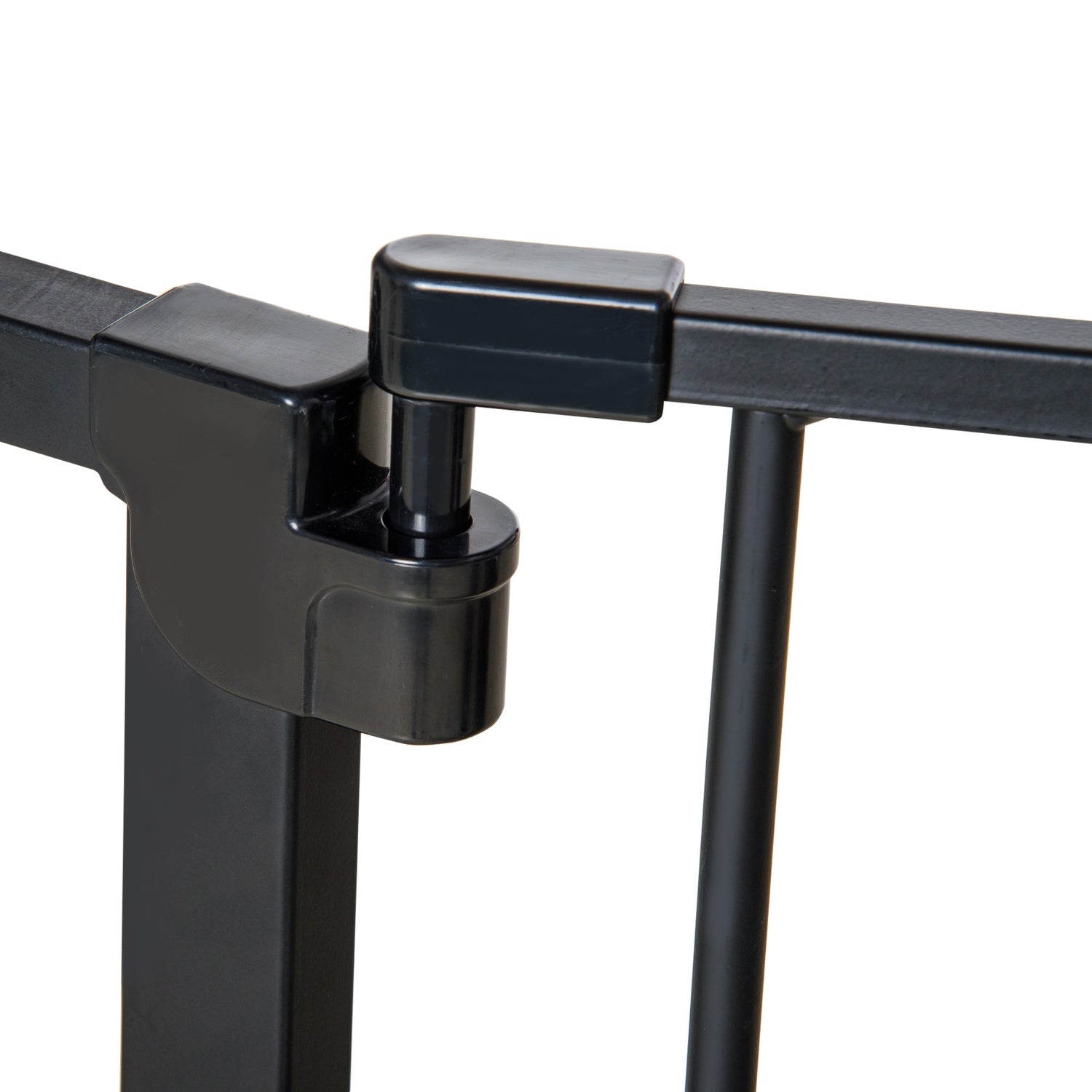 Pet Dog Gate – Black Steel, No-Drill, 76-107x76cm