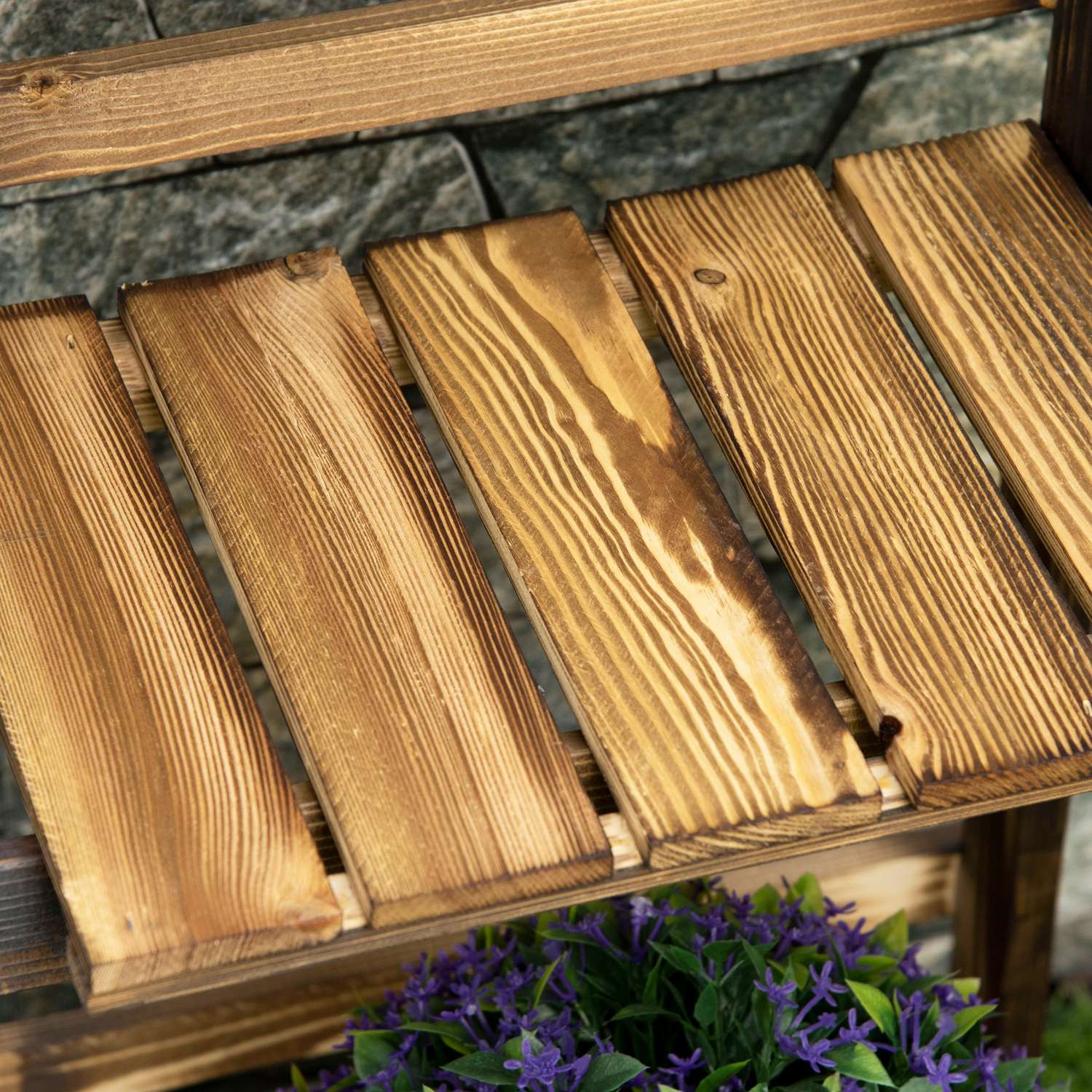 Plantenrek van 3 verdiepingen, sparrenhout, donkerbruin – 40 x 37 x 93 cm