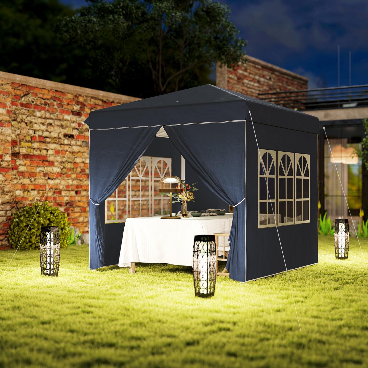 Pop-Up partytent, 2,5x2,5m, waterafstotend, UV 50+
