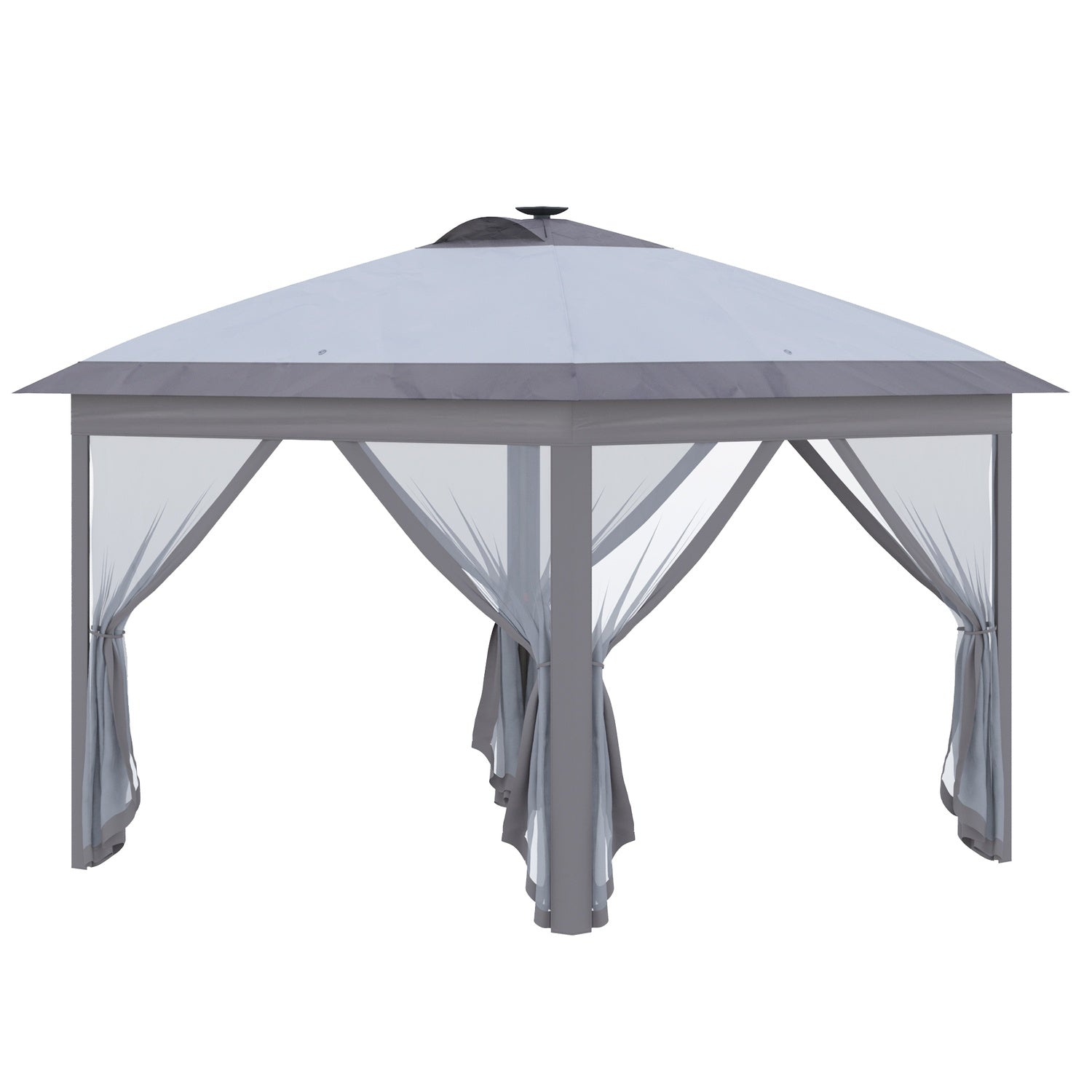 Pop-Up Partytent 3,3x3,3M met LED, Gaaswanden, Zonnescherm
