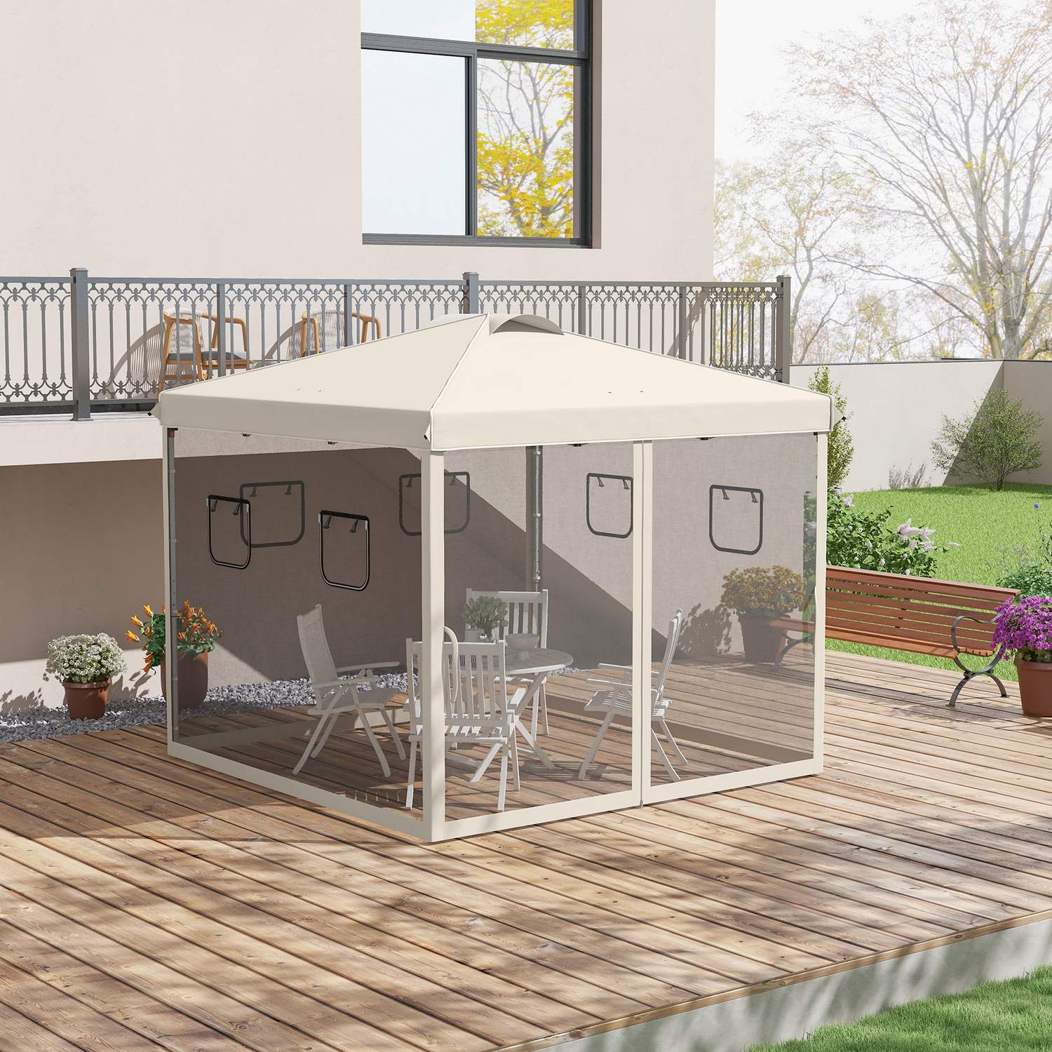 Pop-Up Partytent 3x3M met UV-bescherming & Gaasgordijnen