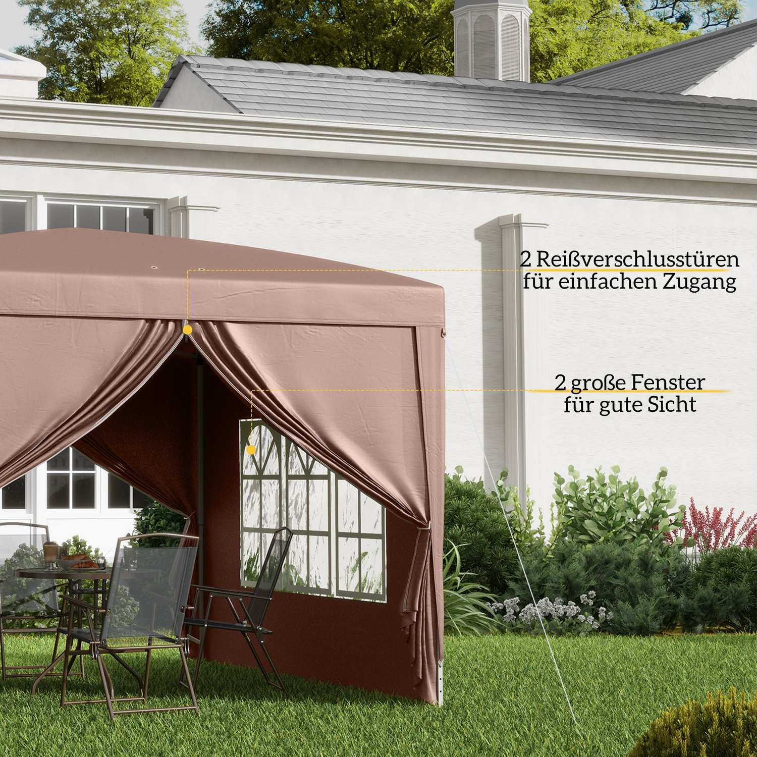Pop-Up Partytent 3x3m, UV-bescherming, Waterafstotend, Stabiel