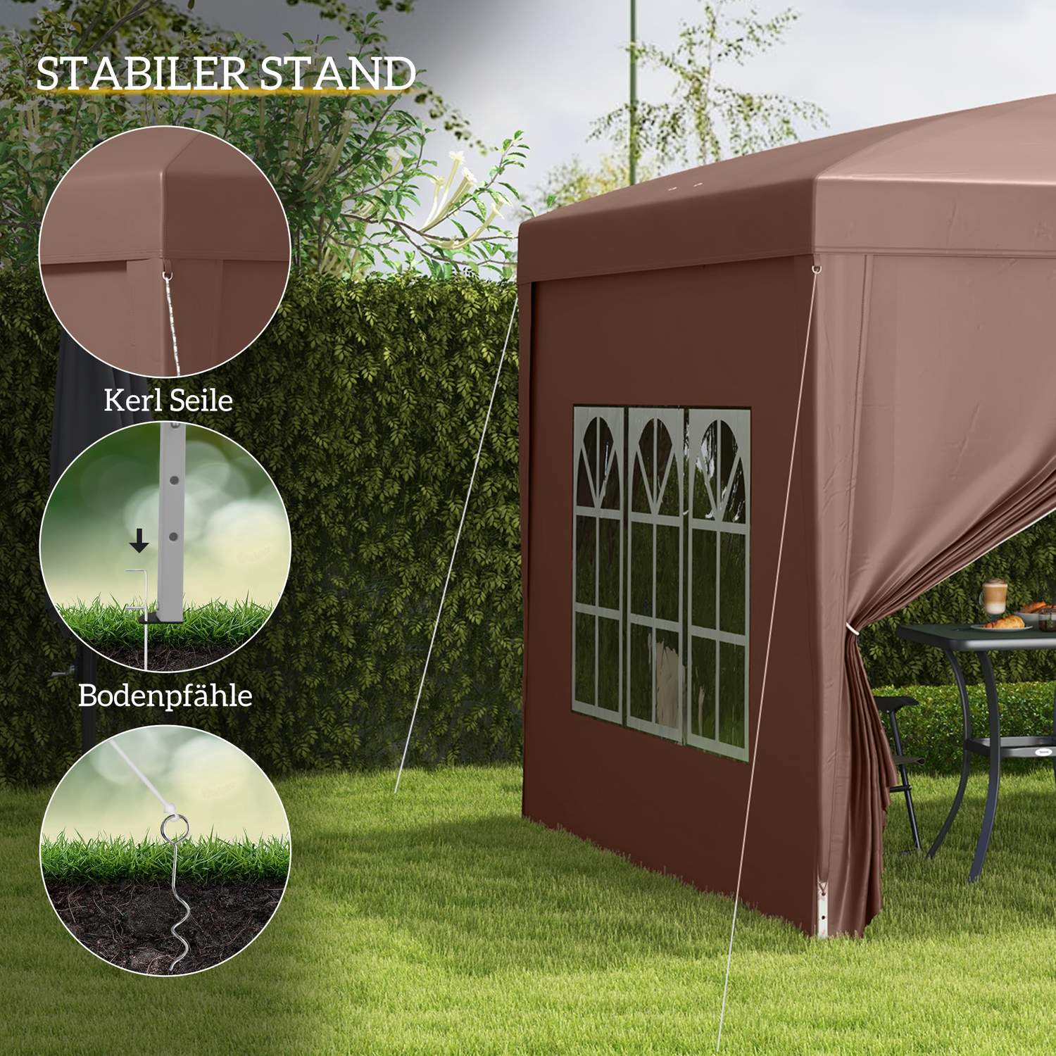 Pop-Up Partytent 3x3m, UV-bescherming, Waterafstotend, Stabiel