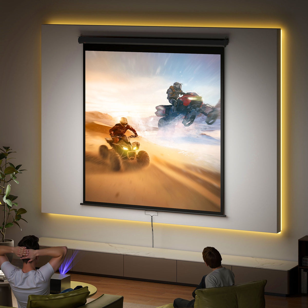 Projectiescherm 99 inch 1:1, 178x178 cm, 4K