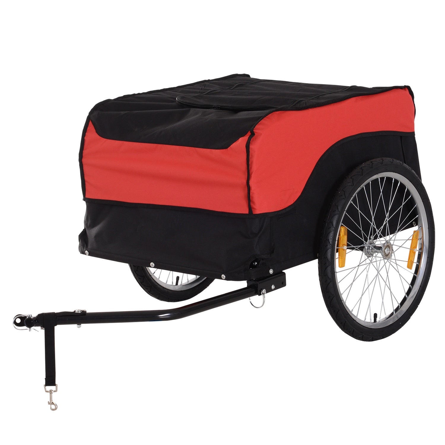 Rood-zwarte fietsbakfiets, transportopslag
