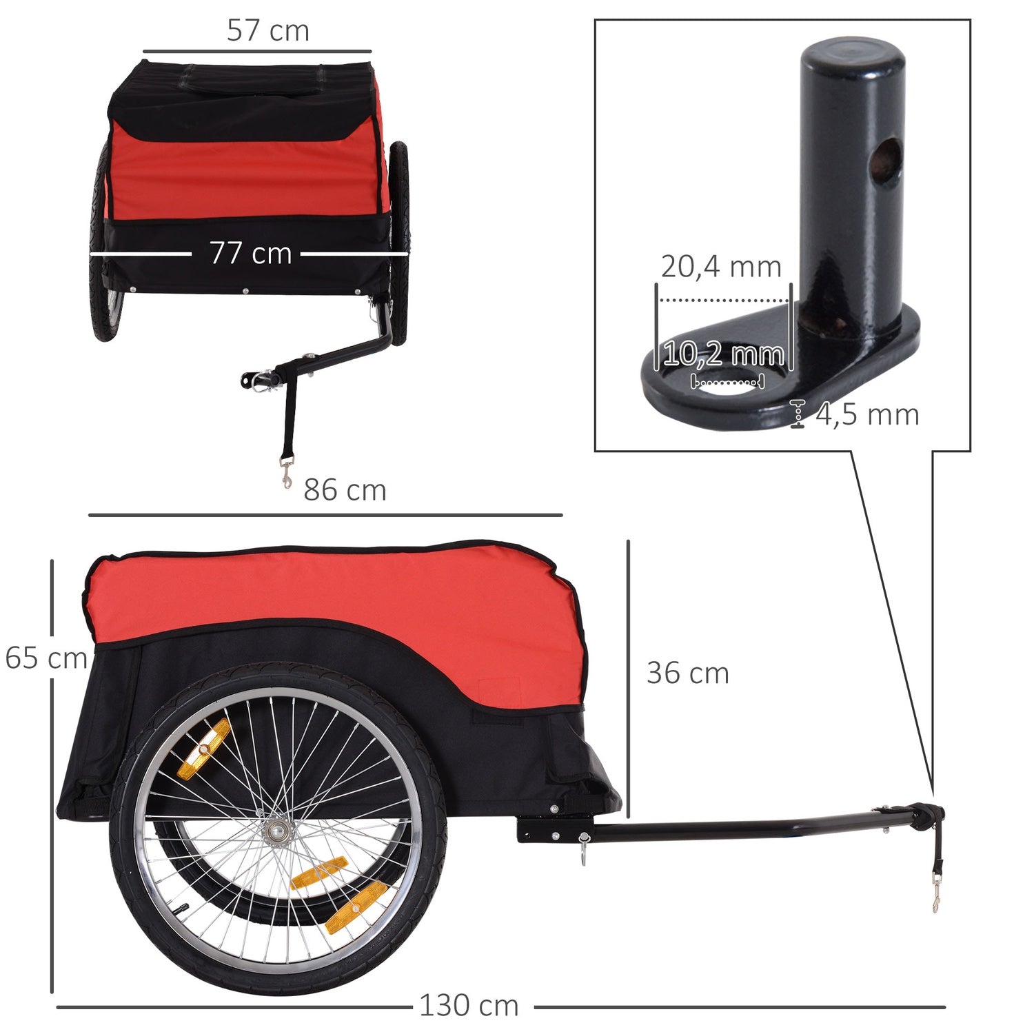 Rood-zwarte fietsbakfiets, transportopslag