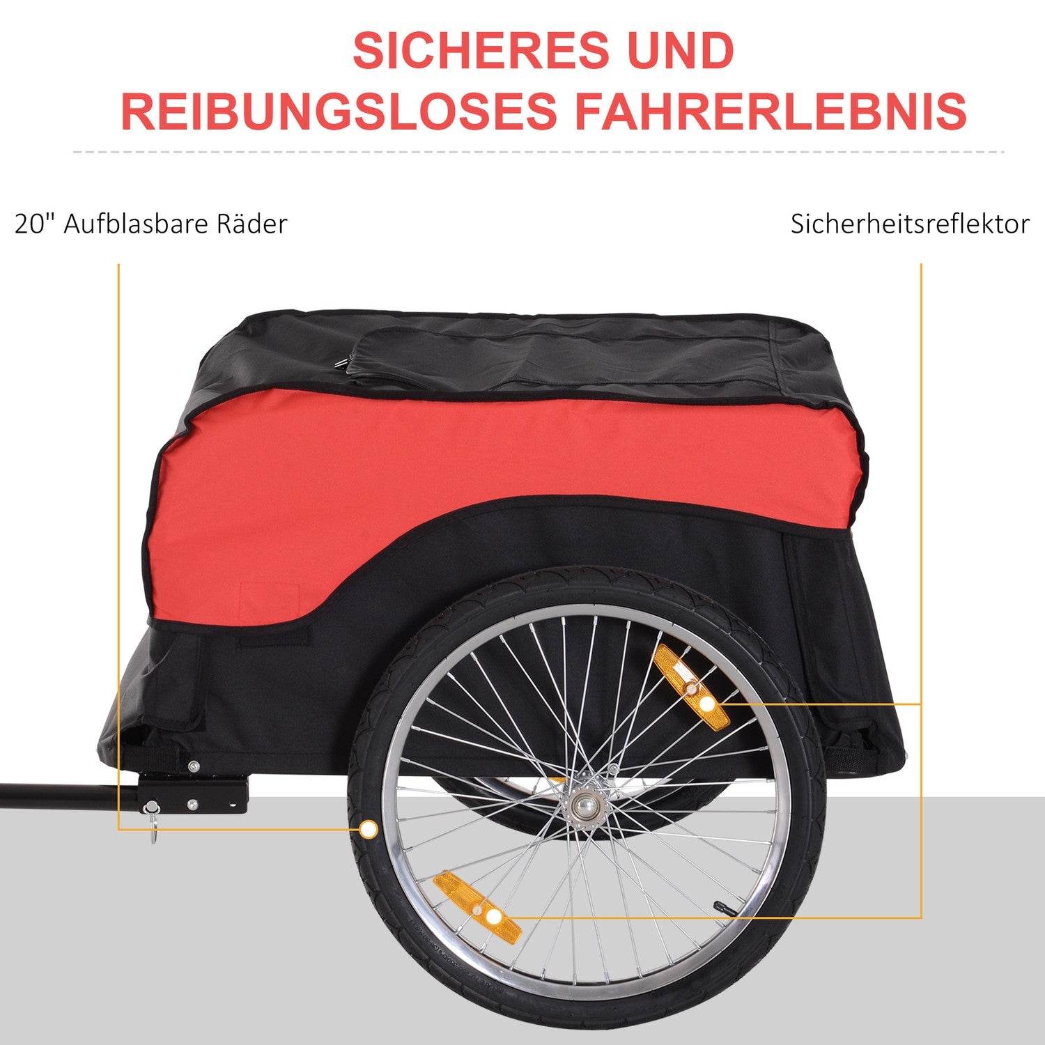 Rood-zwarte fietsbakfiets, transportopslag