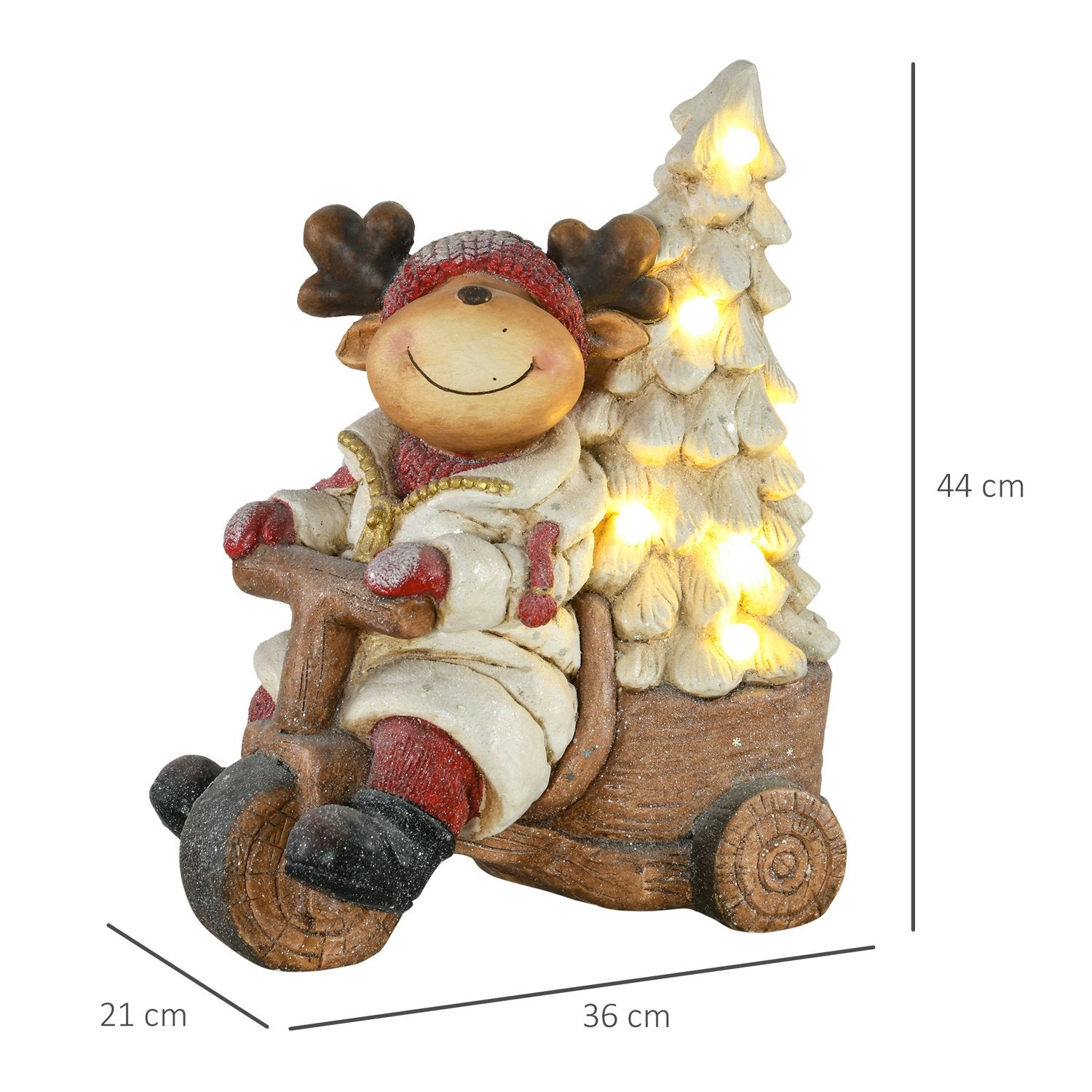 Nette kerstversiering met LED-verlichting, 44cm