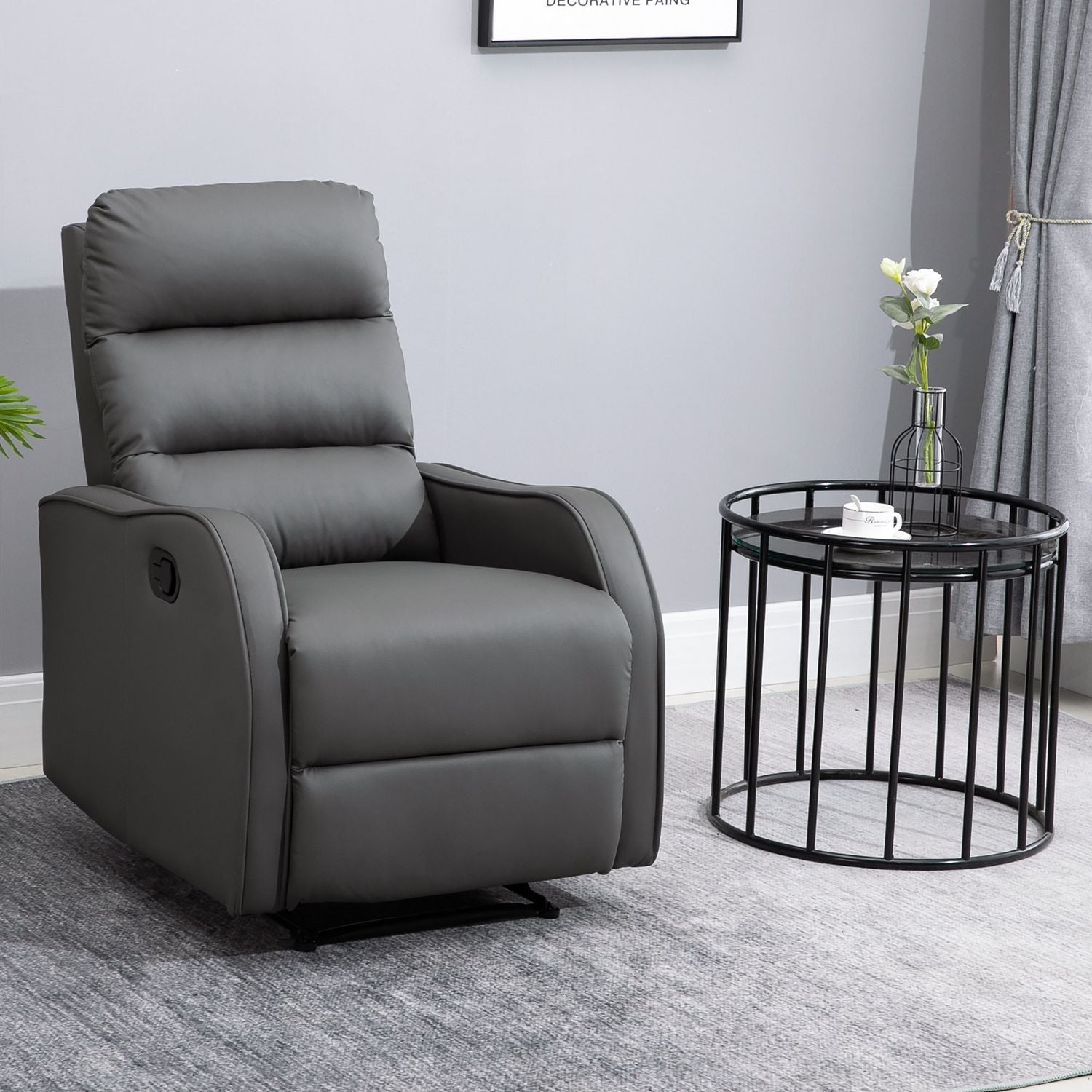 Schommelende Relaxfauteuil, Draaibaar Met Bekerhouder, Microvezel