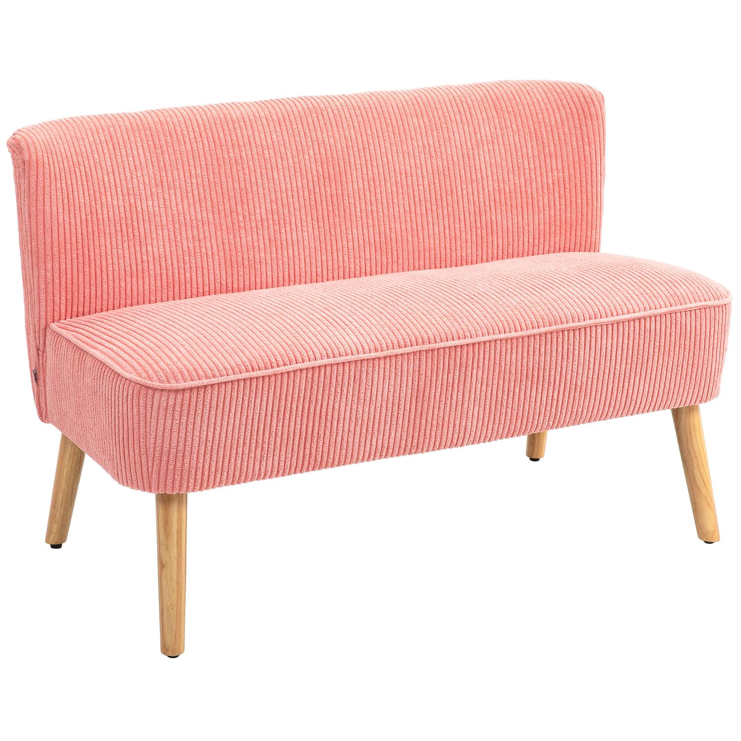 Roze 2-zits gestoffeerde bank – compact en gezellig design