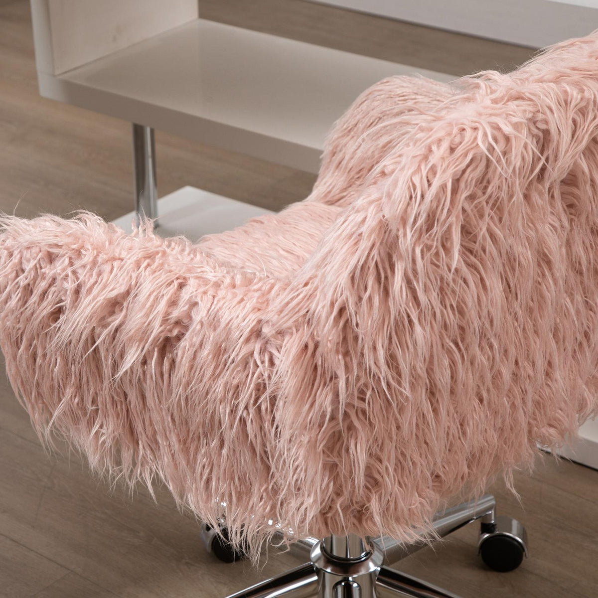 Roze nepbont Executive Draaistoel, in hoogte verstelbaar