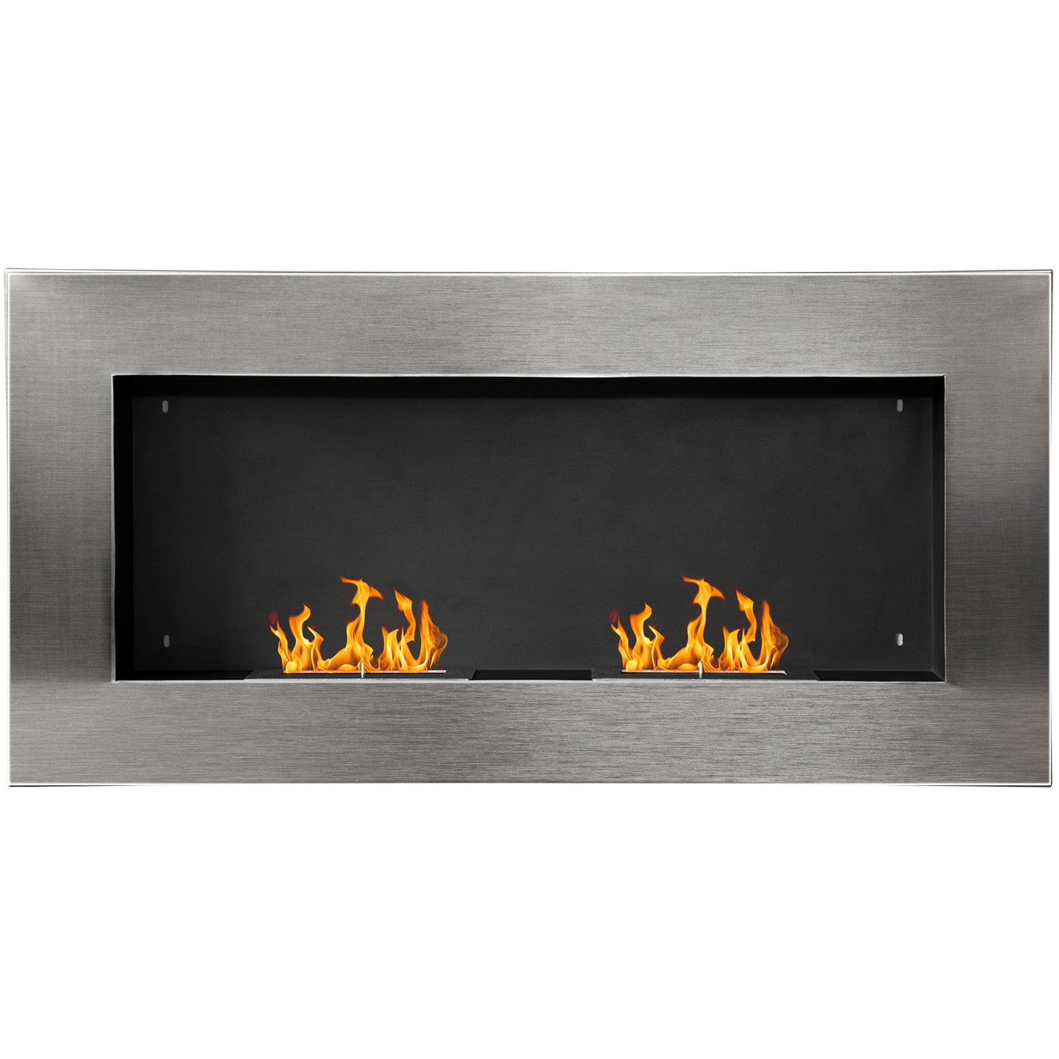 Roestvrijstalen Wandgemonteerde Bio-ethanol Haard 110x54x14 cm