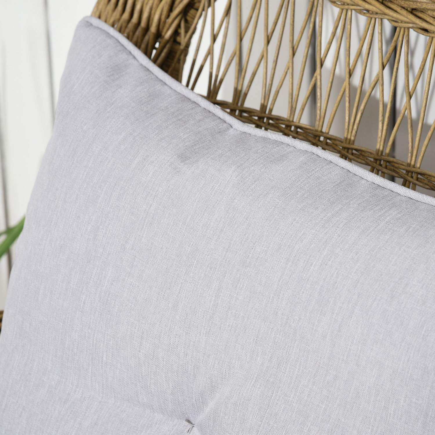 Rotan schommelstoel met kussens, gele, wasbare hoezen