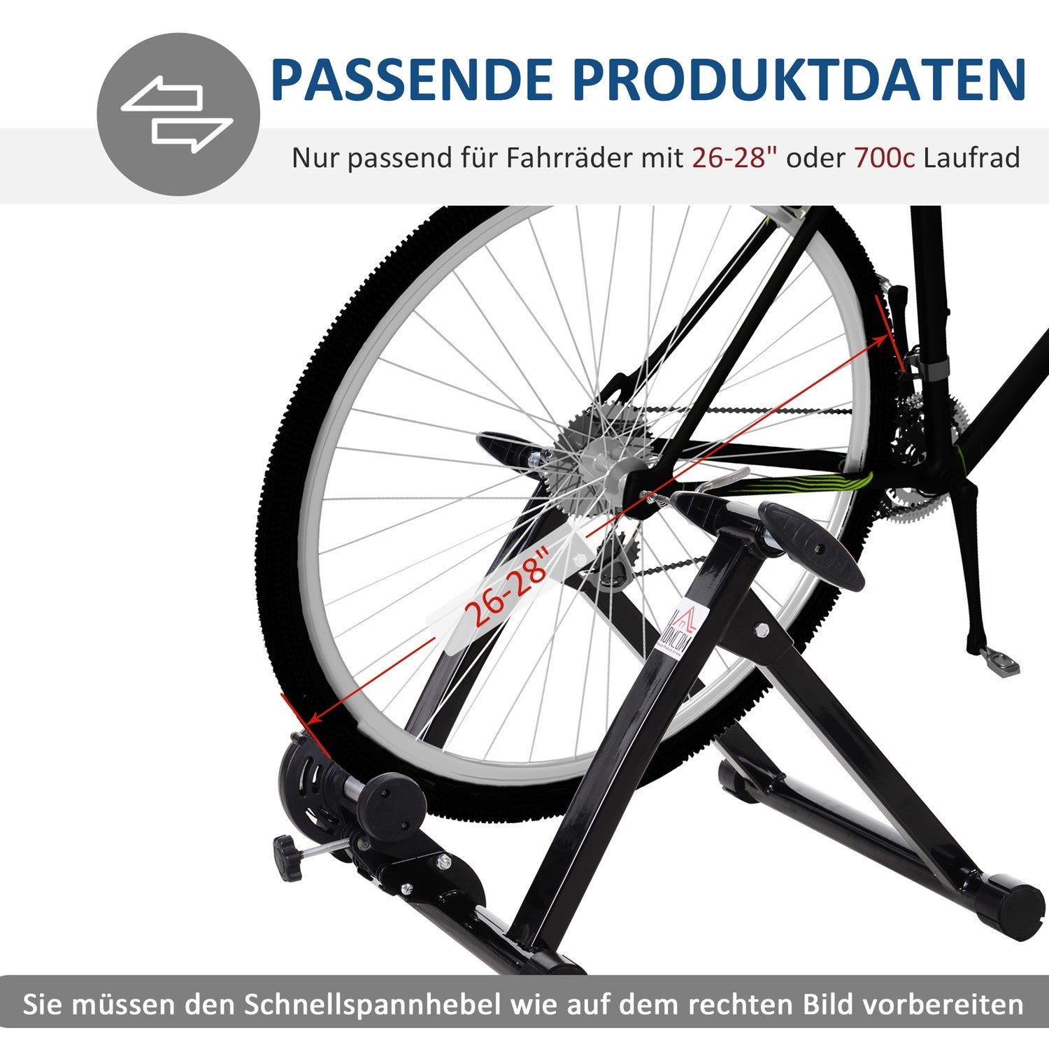 Fietstrainer, magneetrem, geschikt voor 26"-28"/700C
