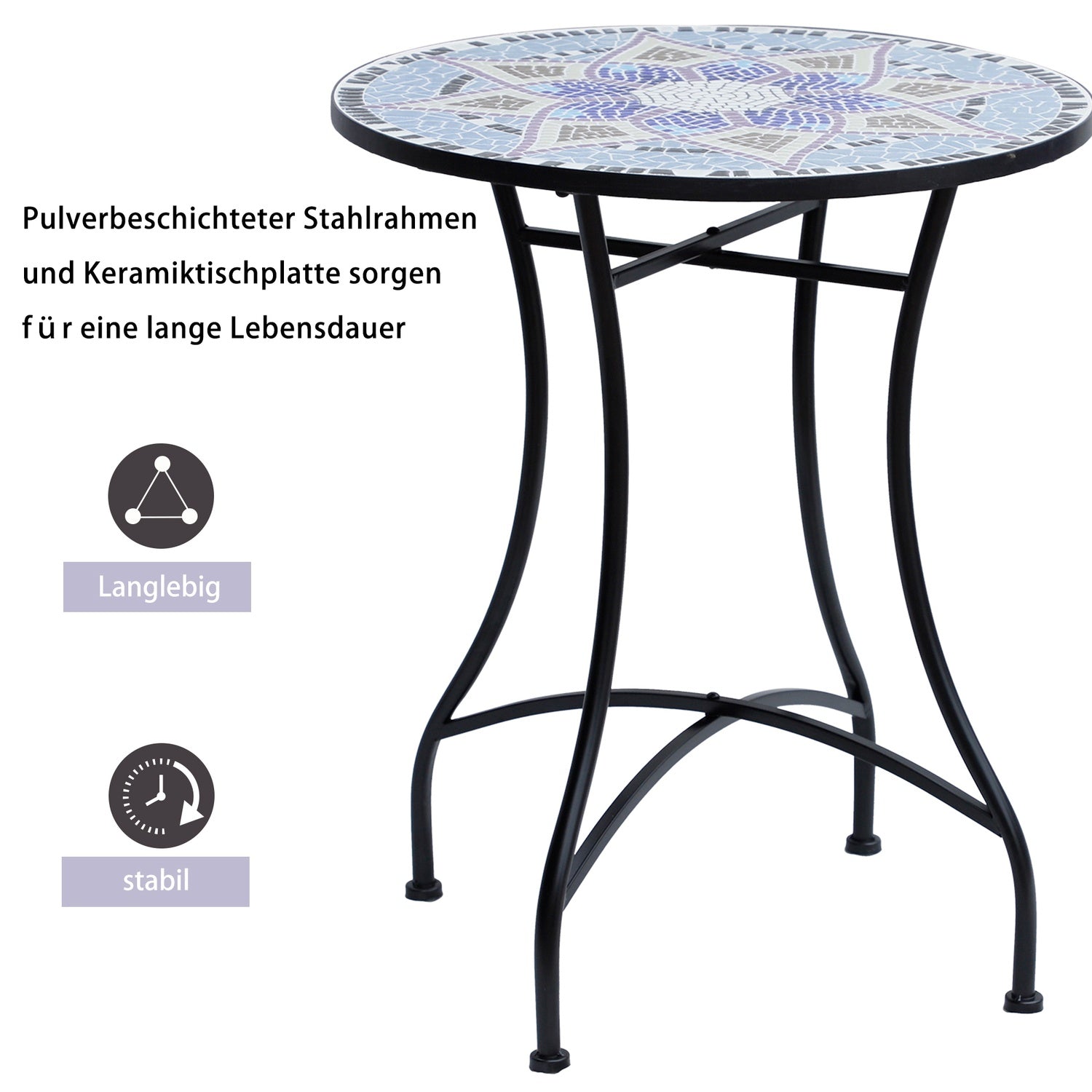 Tuinbalkontafel – Ø60 x H71 cm