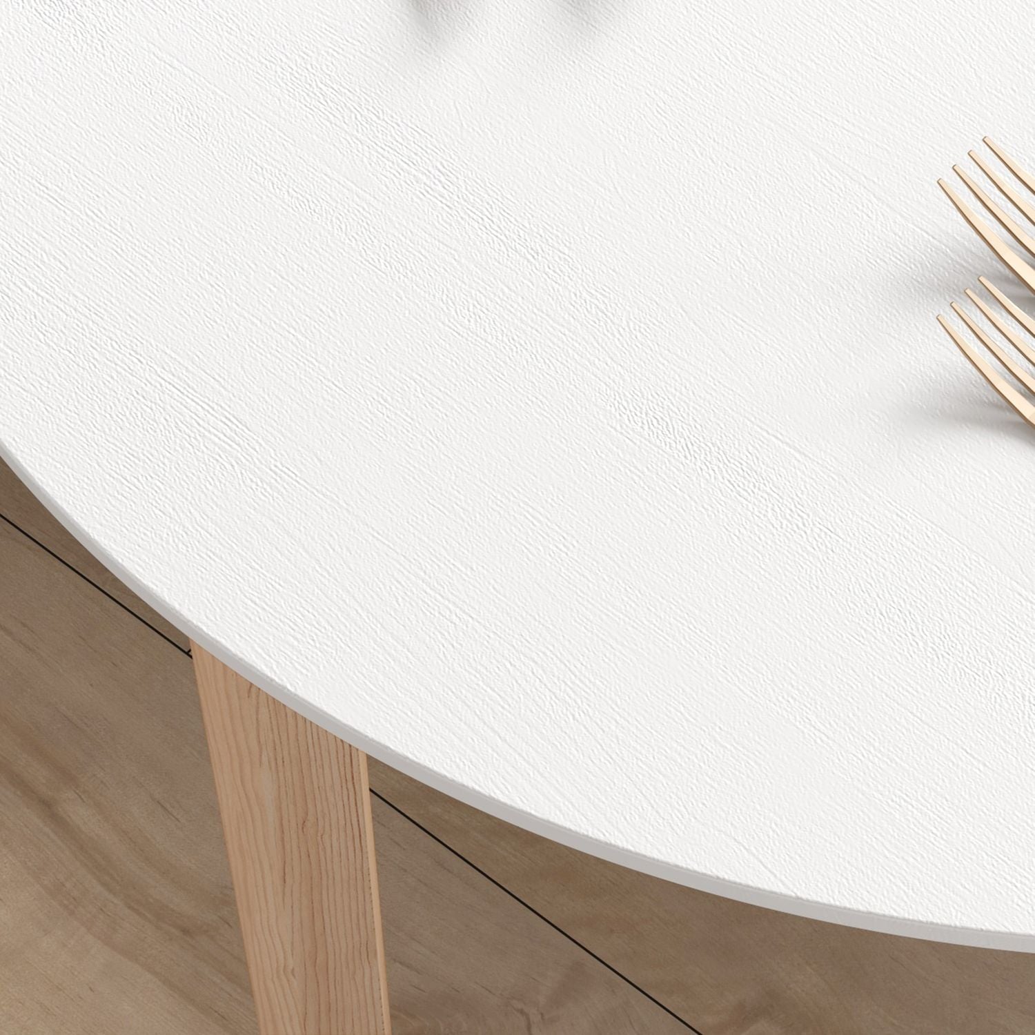 Ronde eettafel voor 2, massief hout, 75 cm, wit gelakt