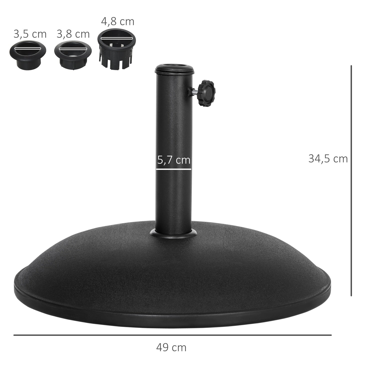 Rond parasolvoet van staal 20 kg – Parasolvoet
