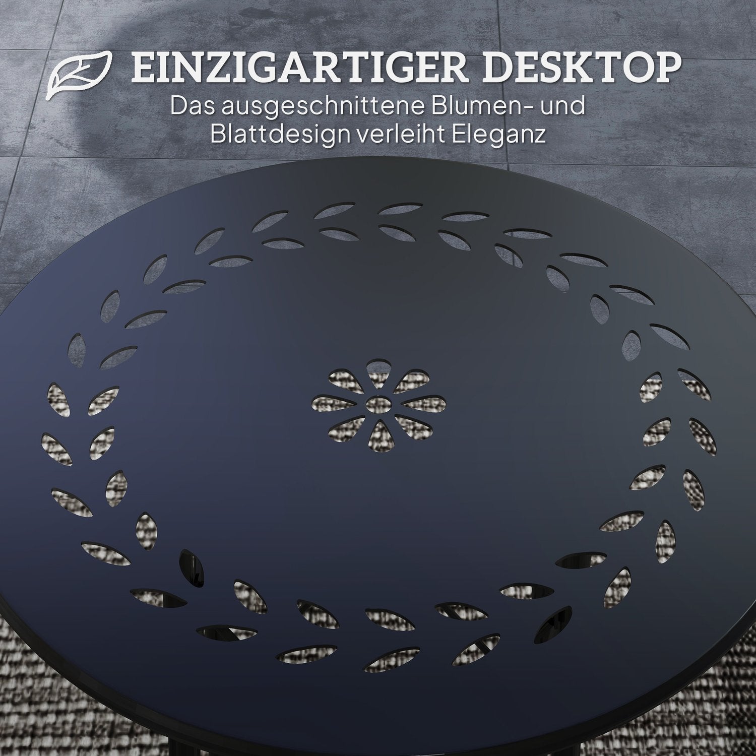 Ronde stalen buitentafel, Ø40x50cm, weerbestendig ontwerp