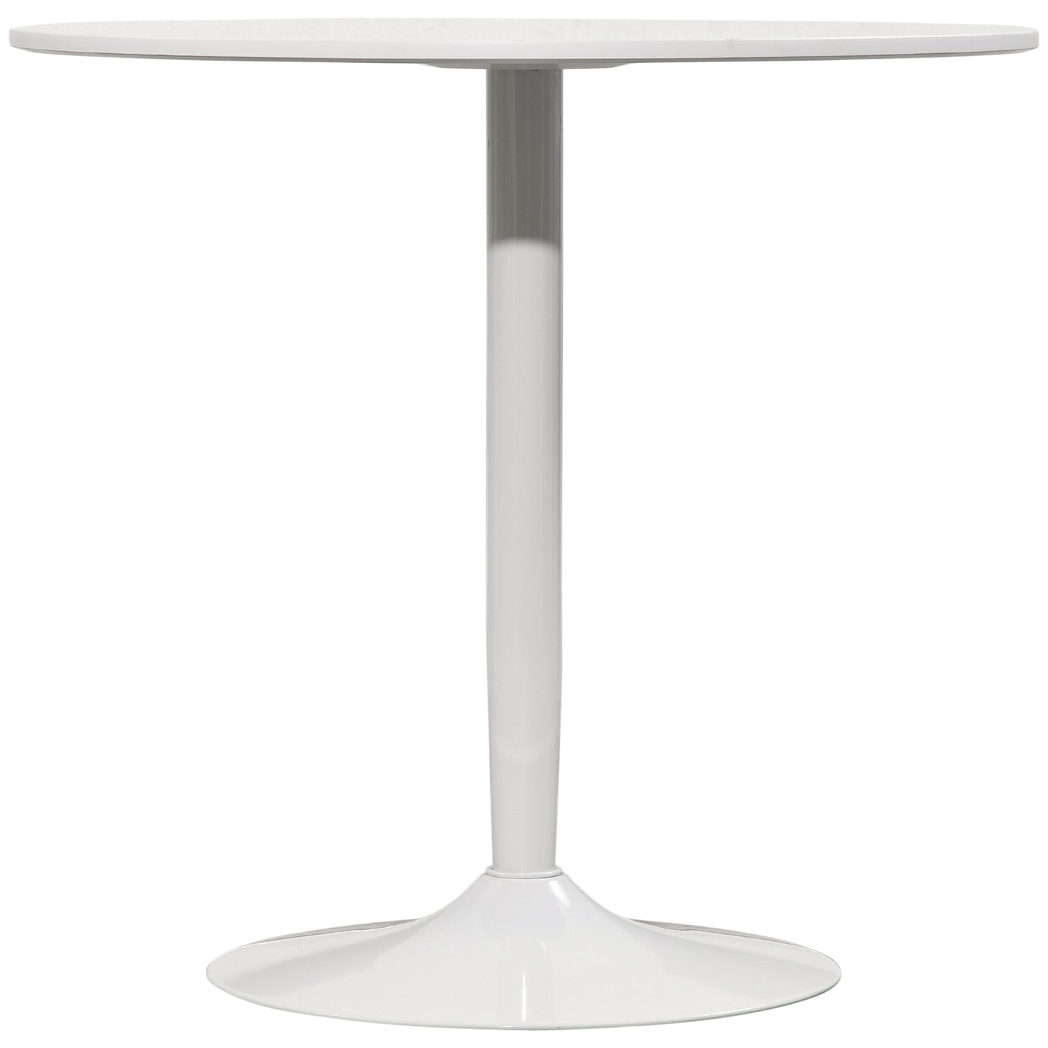 Ronde witte eettafel, moderne stalen poten, Ø80 x 75 cm