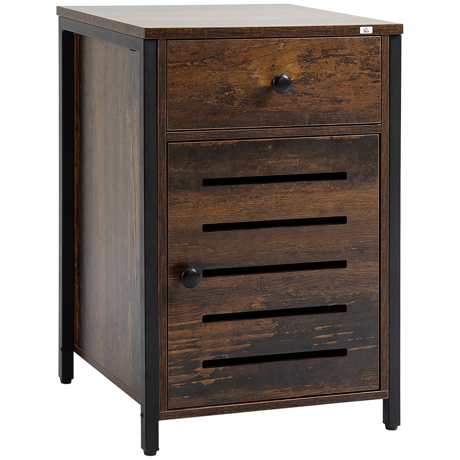 Rustiek bruin nachtkastje met lade – 40x40x60 cm