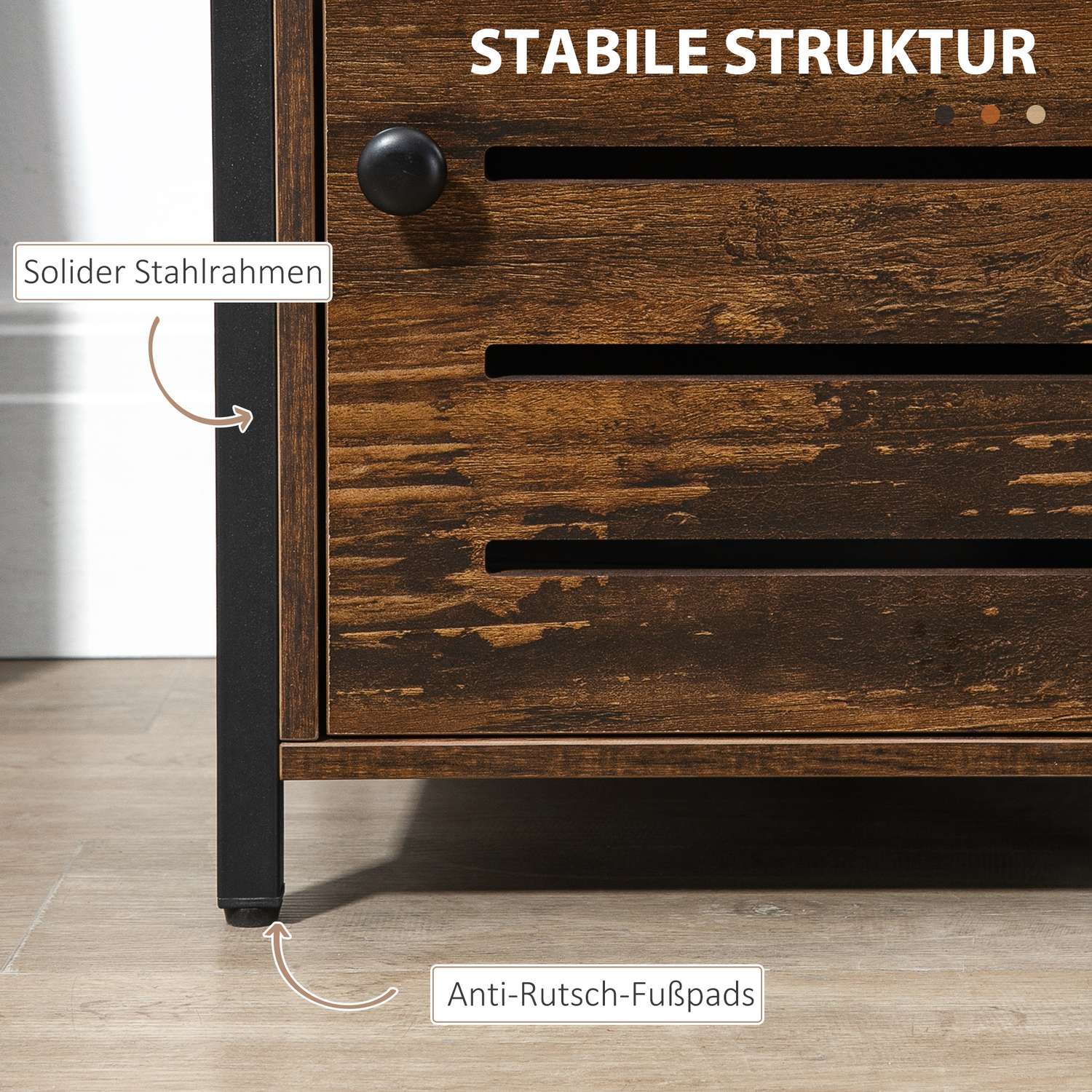 Rustiek bruin nachtkastje met lade – 40x40x60 cm