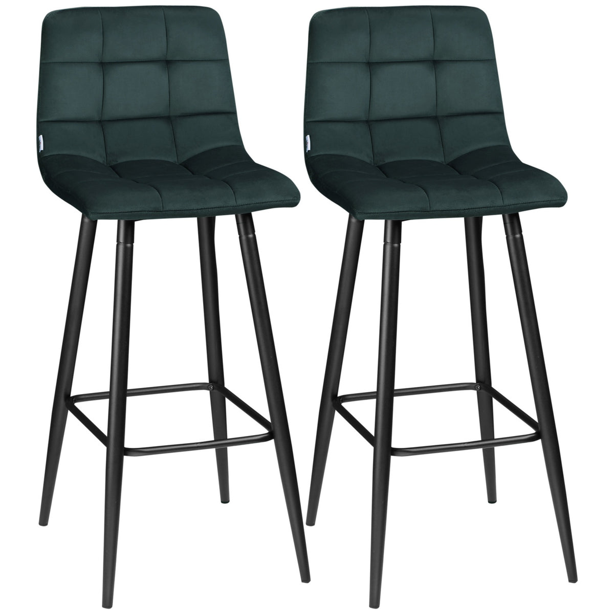 Fluwelen barkruk Set van 2, antislip, modern design