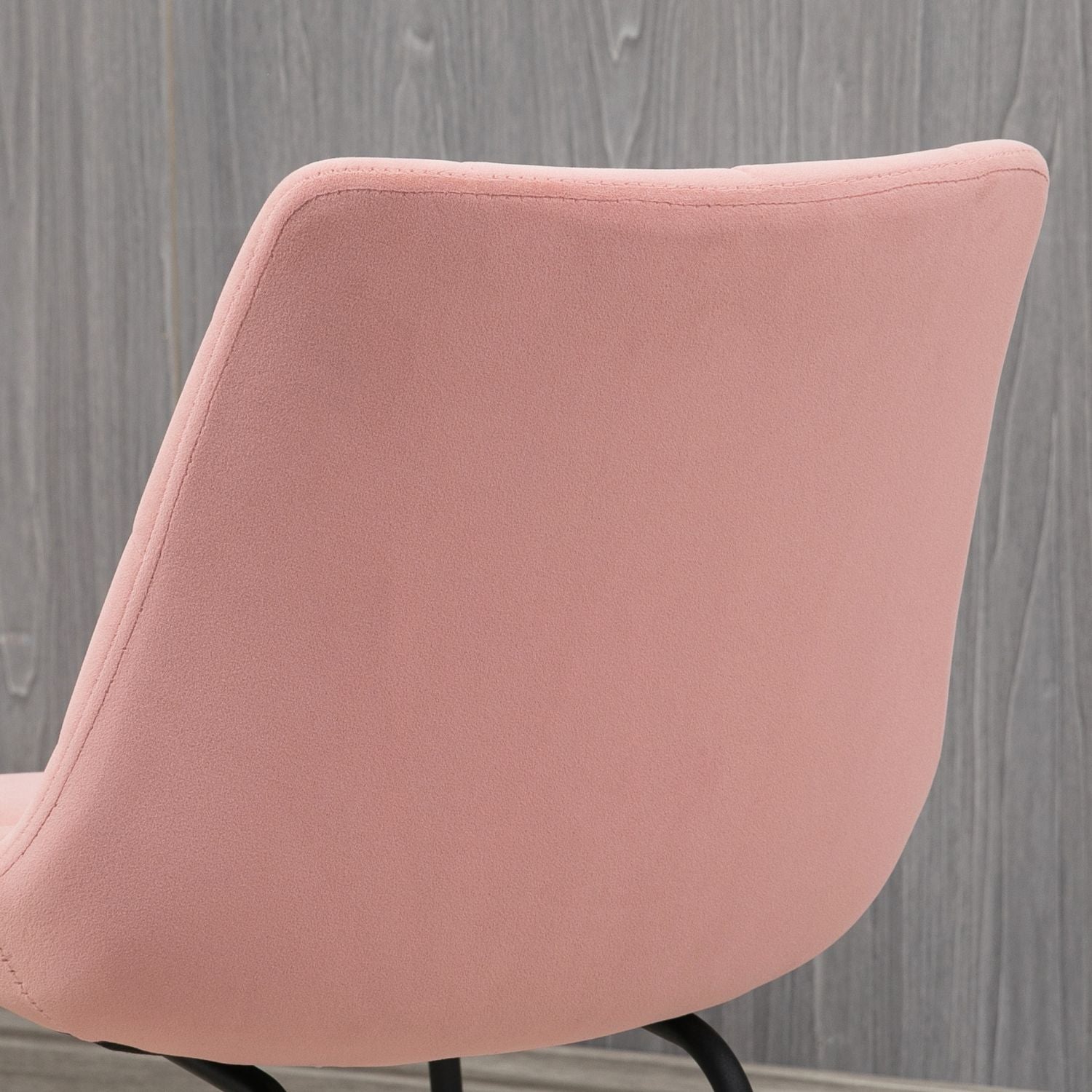 Set van 2 fluwelen eetkamerstoelen, roze, retrodesign, stalen poten