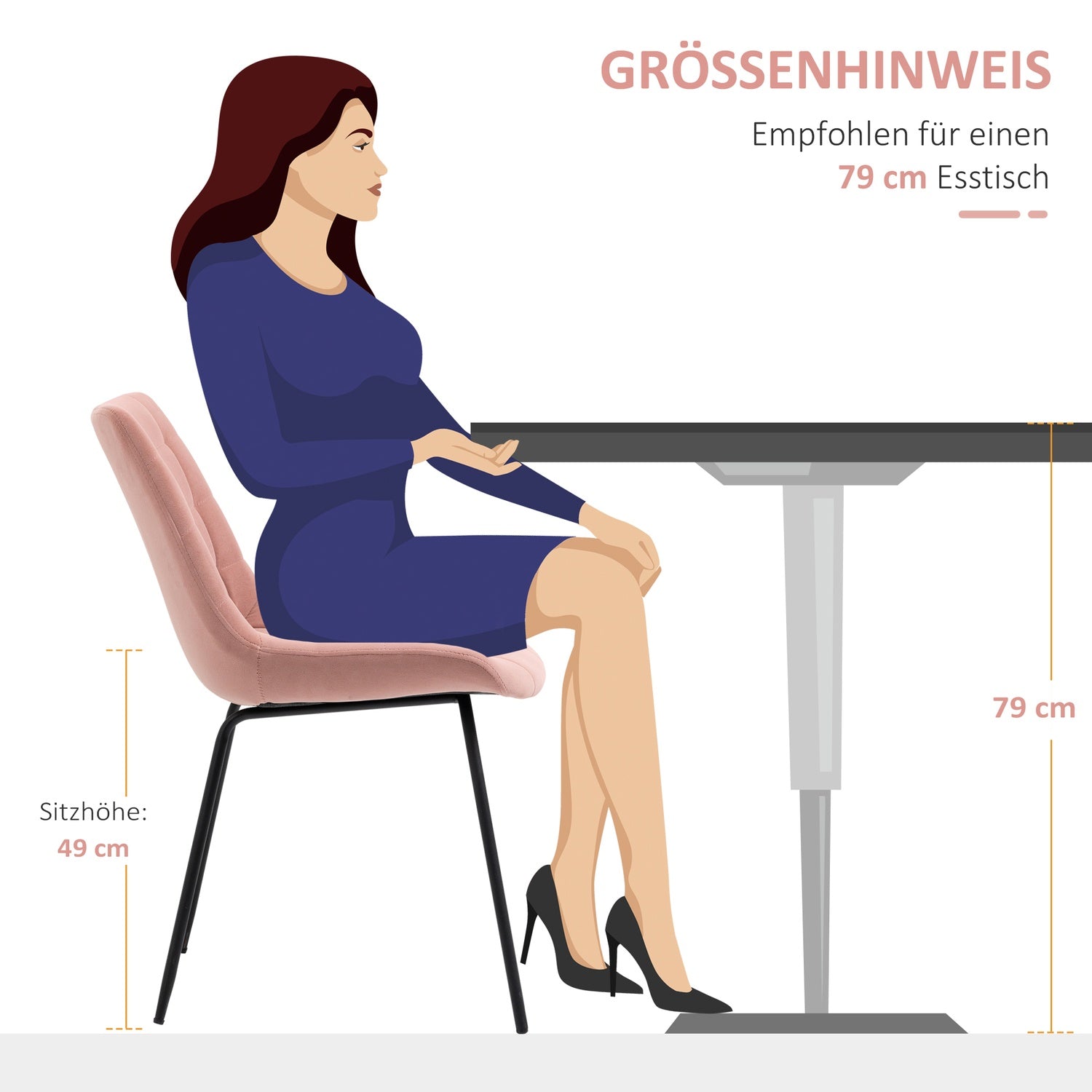 Set van 2 fluwelen eetkamerstoelen, roze, retrodesign, stalen poten